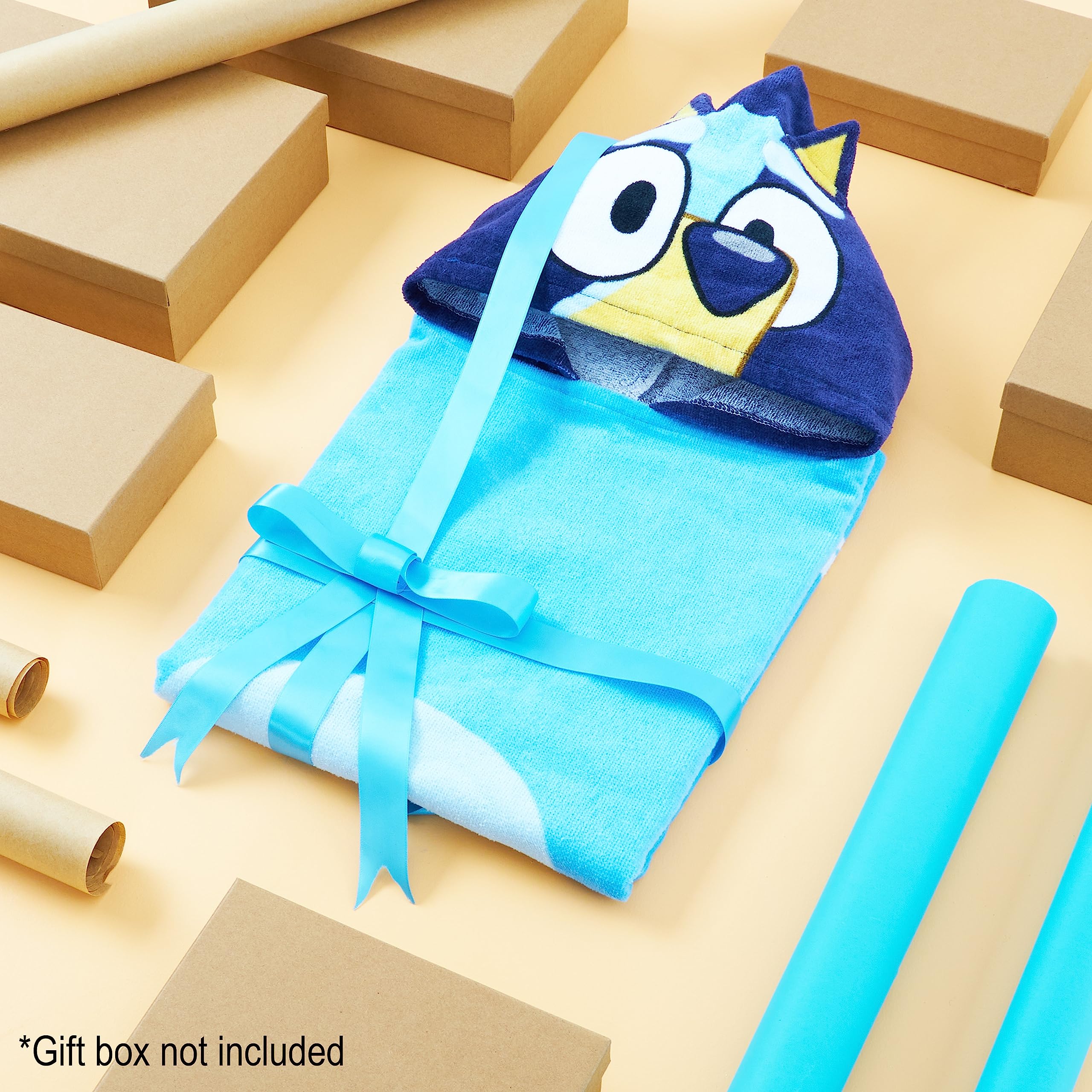 Bluey Ręcznikowe ponczo - szlafrok z kapturem dla dzieci - jeden rozmiar bawełniany szlafrok - wakacyjne ponczo plażowe, pływanie, kąpiel
