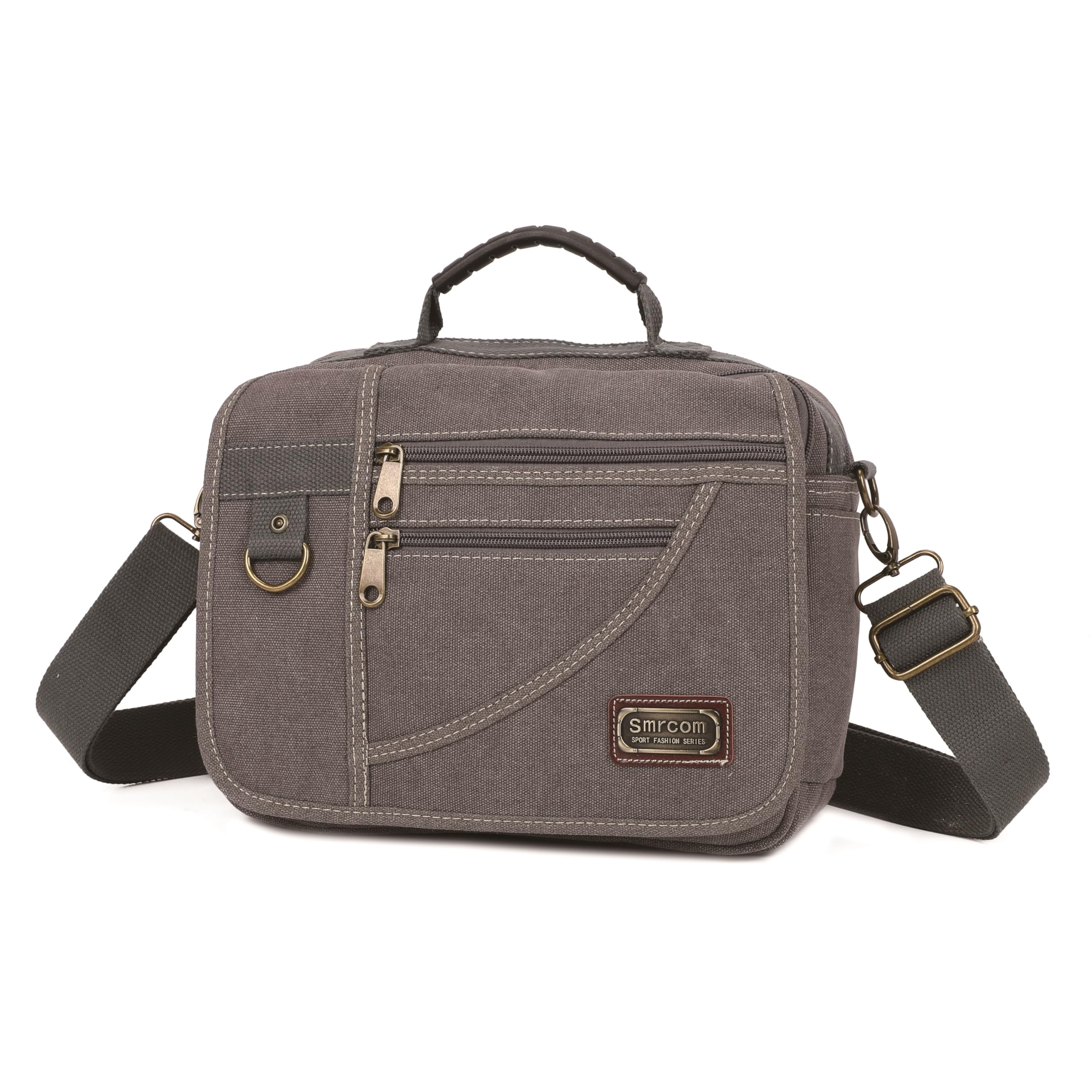 Smrcom Canvas Purse - Small Crossbody Messenger Shoulder Work Travel Bag