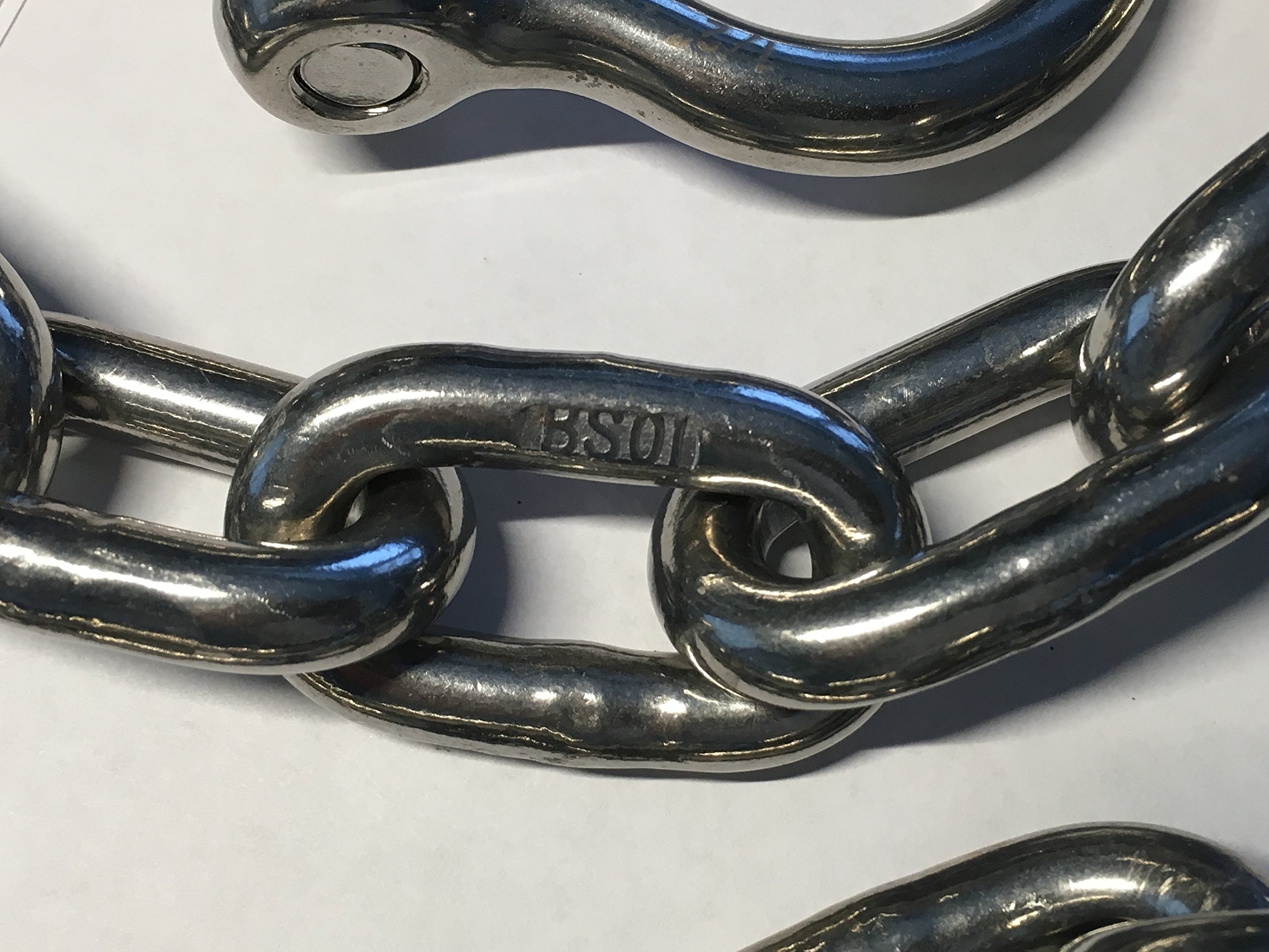 US Stainless Catena di Ancoraggio in Acciaio Inox 316 3/20,3 cm o 10 mm da 15 'Long con qualità Grilli