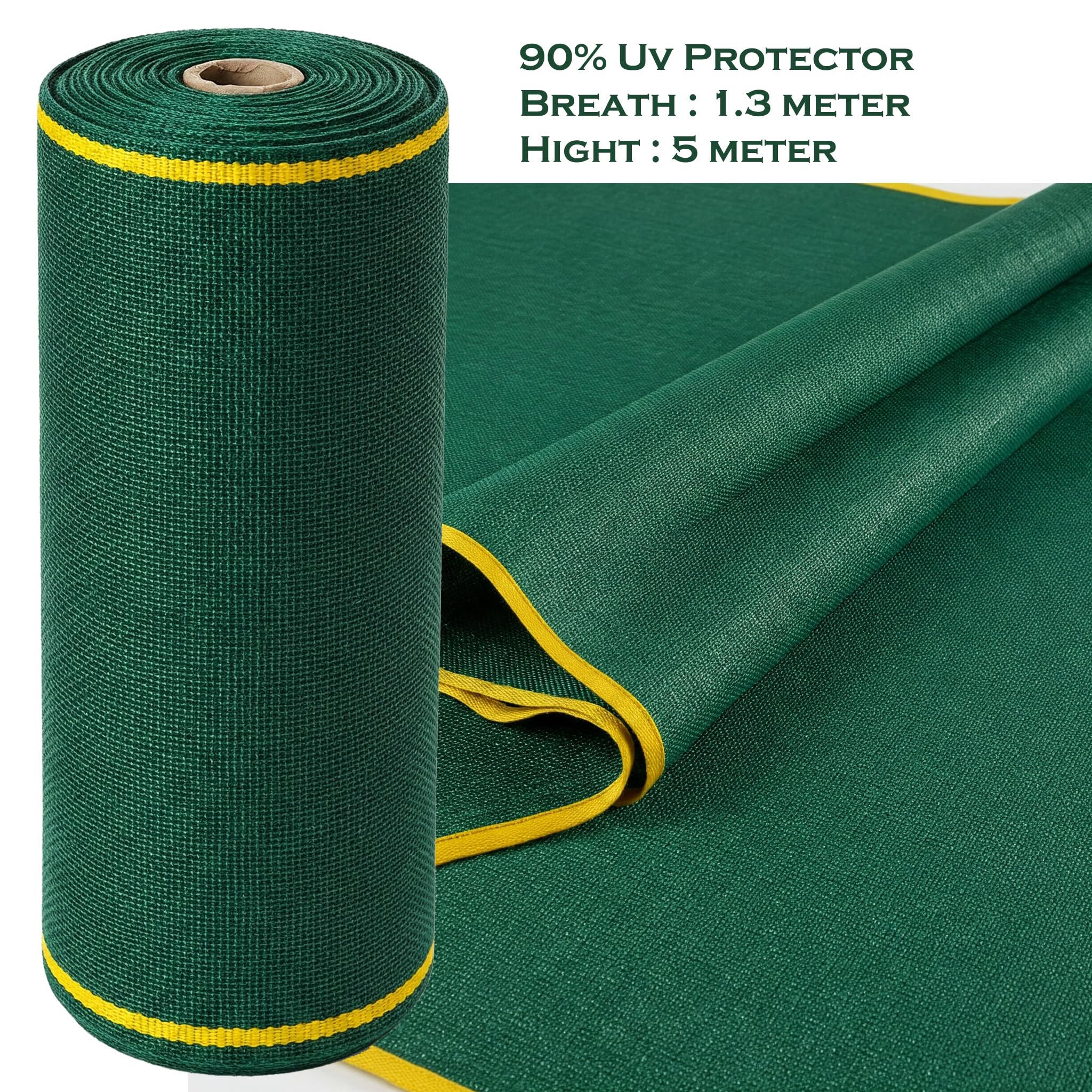 Krrooraa 90% UV & Sunlight Stabilized Agro Green House Net | Green Net for Garden Shade 1.3 x 5 Meter