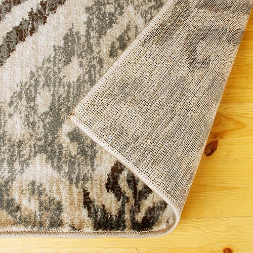 Miniatura 4 de Superior Altura del pelo de 0.315 in con respaldo de yute, hermoso patrón de damasco Ikat, alfombras tejidas de moda y asequibles, alfombra de 8 x