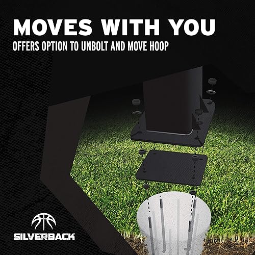 Miniatura 4 de Silverback Kit de anclaje de aro de baloncesto de 7 pulgadas diseñado para aros de baloncesto Silverback, Portero y Hoopstar