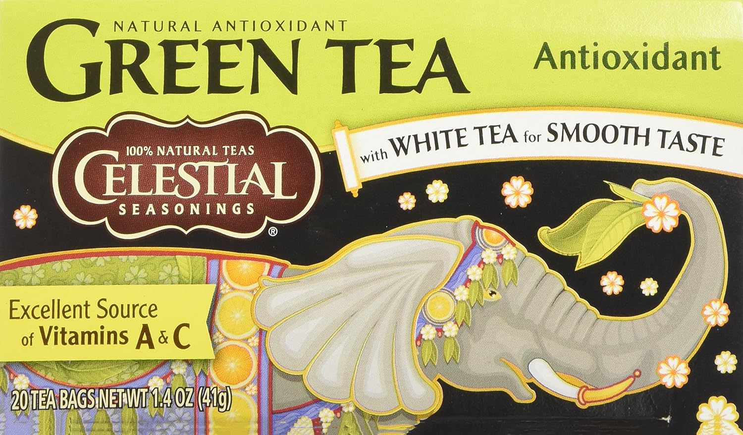 (Similar to photo) Celestial Seasonings Green Tea  Decaffeinated - 18 Tea Bags, Holiday Tea