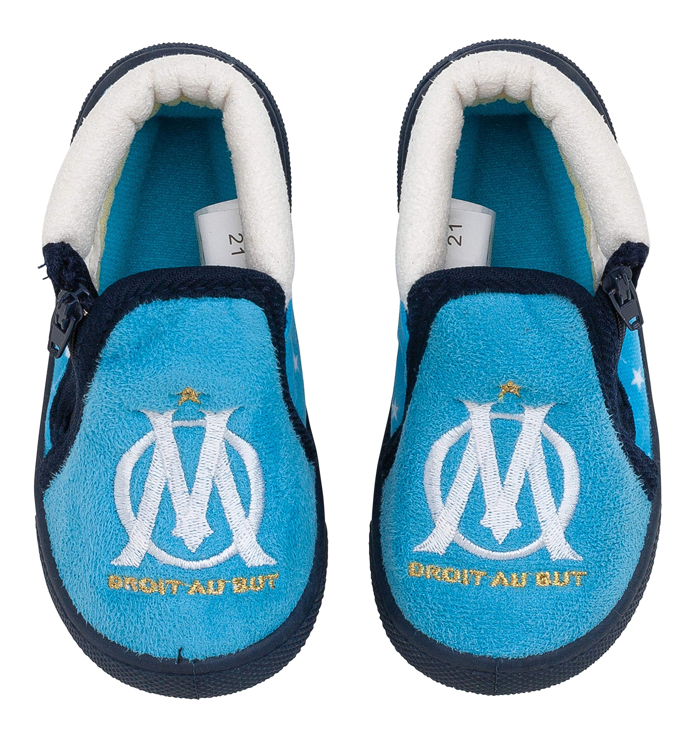 OLYMPIQUE DE MARSEILLE Chaussons Om - Collection Officielle Taille Enfant