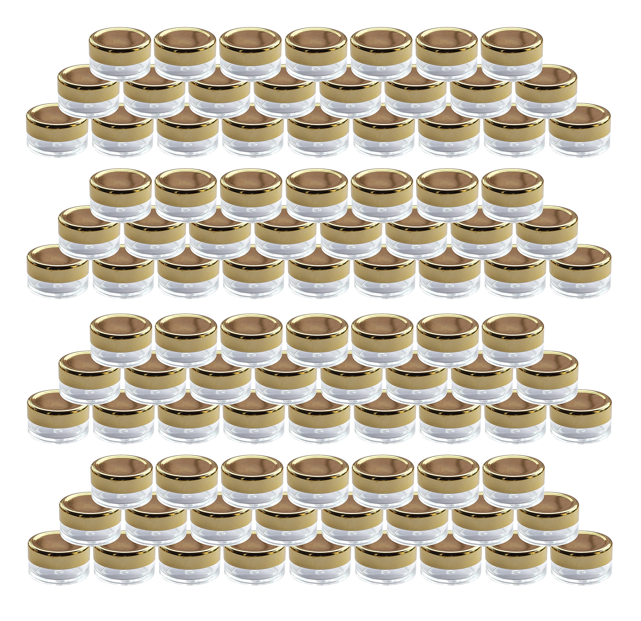 Acrylic San Jar Transparent Cosmetic Container With Gold Lid And Leakproof Inner Lids For Lip Balms, Eyeshadow, Makeup & DIY Cosmetic Products - 8 Gm (Pack Of 96)-image-43