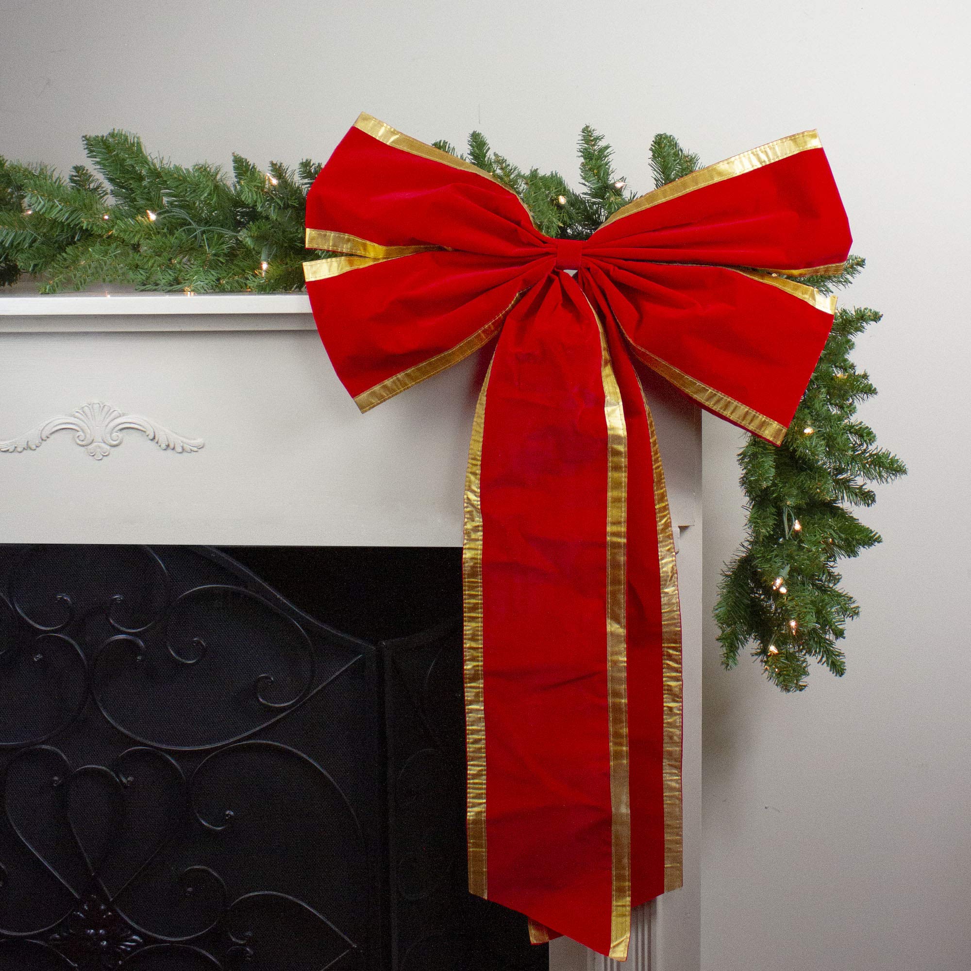 Northlight Velveteen 4-Loop Christmas Bow Decoration - 24