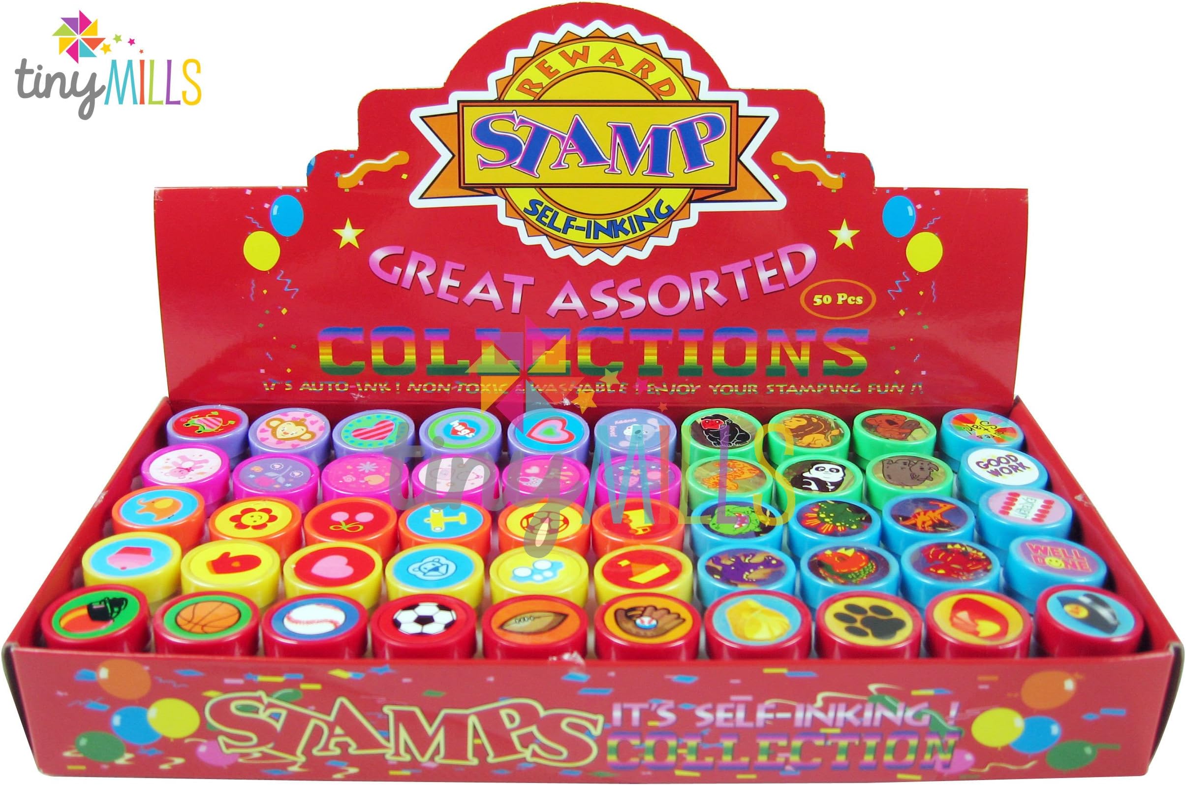 50 Pcs Assorted Stampers for Kids - Birthday Party Favors