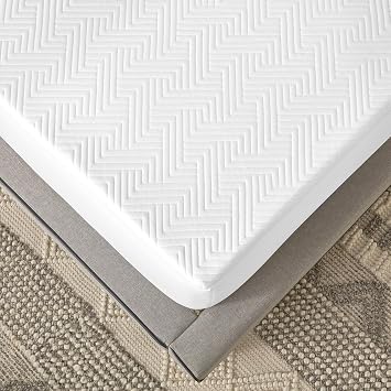2 Inch Memory Foam Mattress Topper, Gel Infused Mattress Topper, Luxury Circular-Knit Cover Included, CertiPUR-US Certified Foam, White