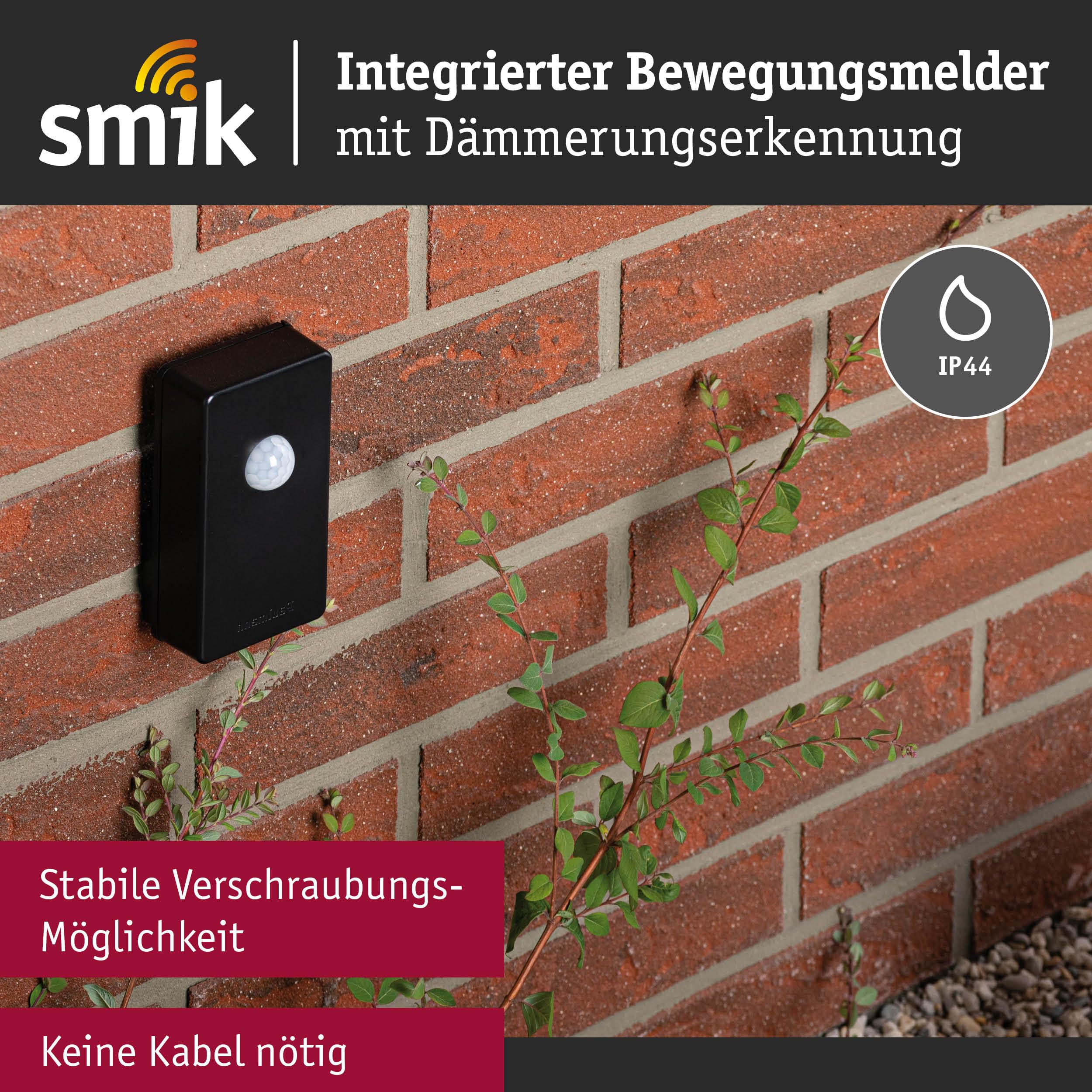 Paulmann 50136 Sensor Smart Home Zigbee Outdoor IP44 Schwarz smik Motion Sensor Outdoor