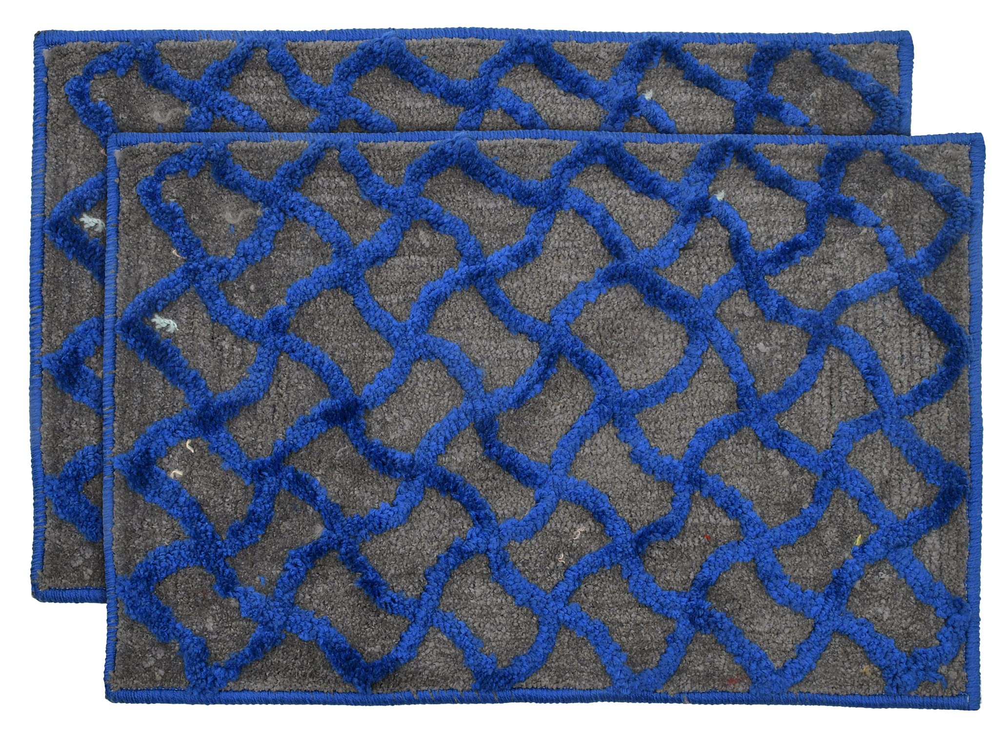 Kuber Industries Washable, Non Slip Velvet Doormat For Indoor- Pack of 2 (Blue) (B097ZWYC51) Amazon Price History, Amazon Price Tracker