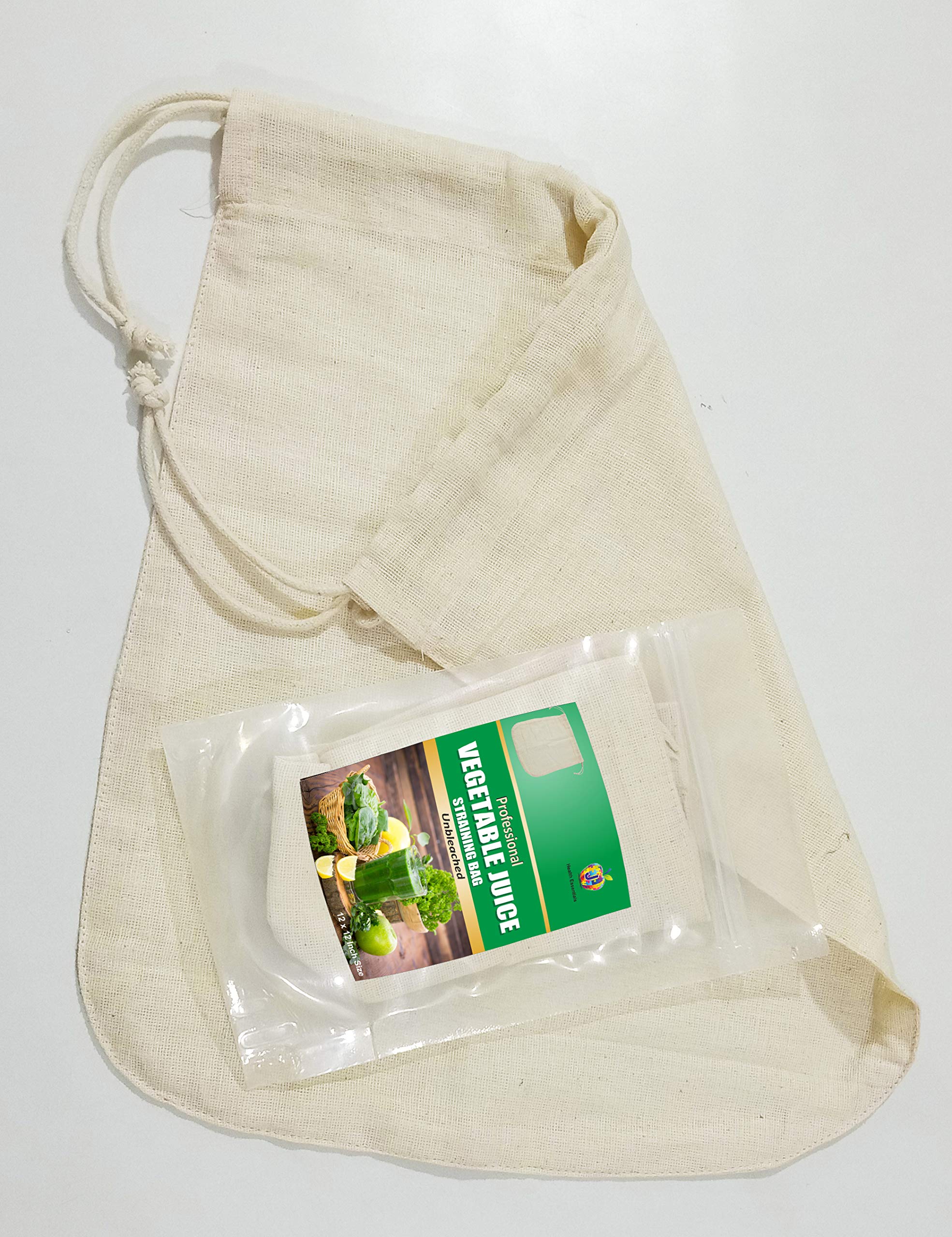 Jioo Organics Reusable Straining Bag, 12x12 inches, Cotton, Modern, 0.5 Quart, FOOD_STRAINER - Image 5 thumbnail