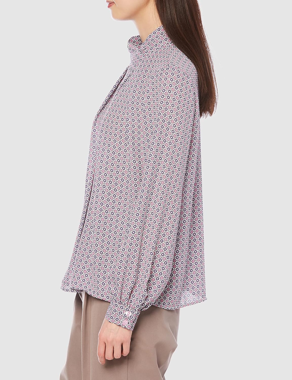 Amazon | [ナラ カミーチェ] ジョーゼット幾何アシンメトリーネック