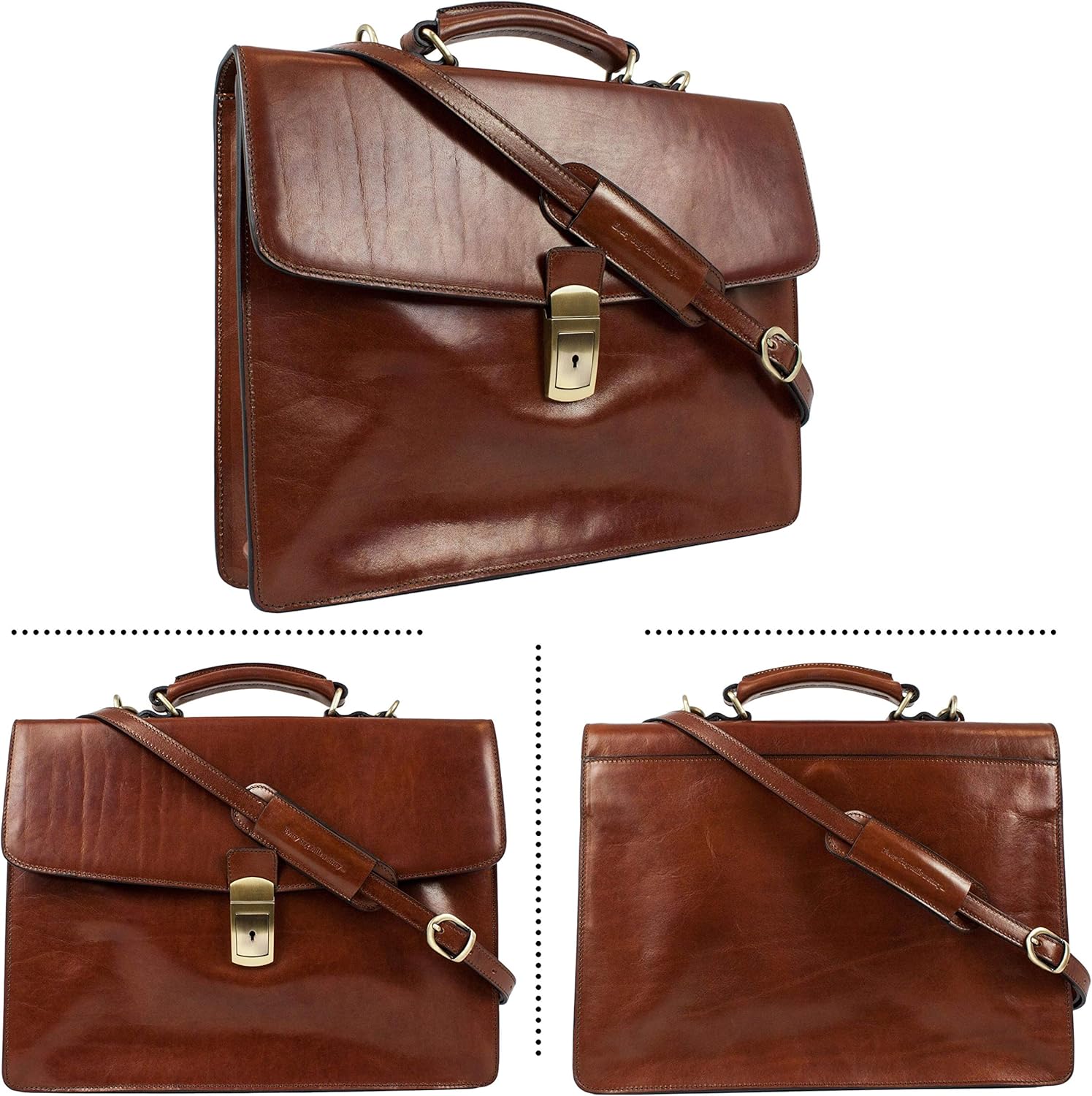 Black Friday Sale 2022 Leather Briefcase Elegant Business Style Up to 15'' Laptop Size Bag Brown - Time Resistance