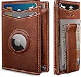 Airtag Wallet for Men- with Money Clip Gift Boxed, Magnetic Closure Slim Genuine Leather Front Pocket Wallet, 4.1