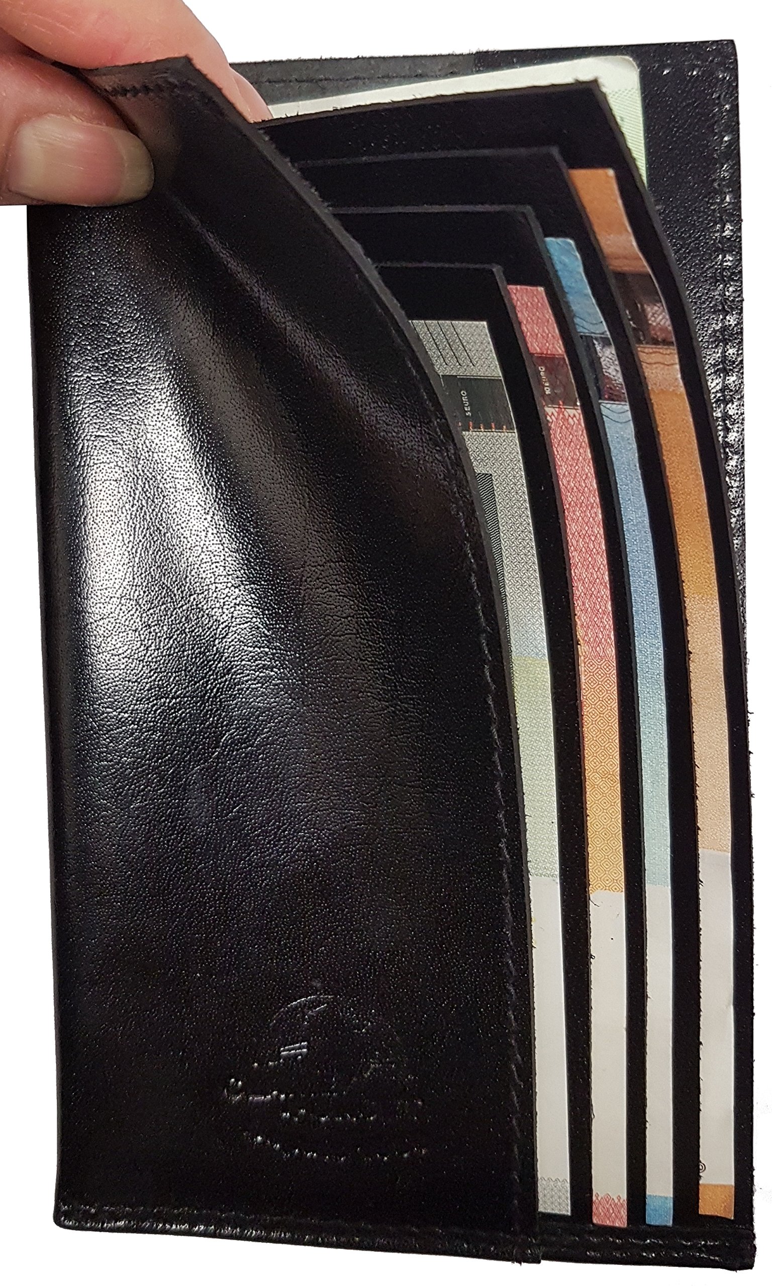Portefeuille Serveur, Portefeuille Serveuse, Porte Billets en Véritable Cuir de Buffle Premium épais et Rigide Garçon de Café, Bar, Brasserie, Restaurants