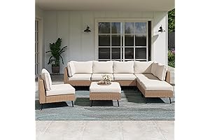 Outdoor Patio Furniture, 8 Piece Patio Conversation Sectional Sofa