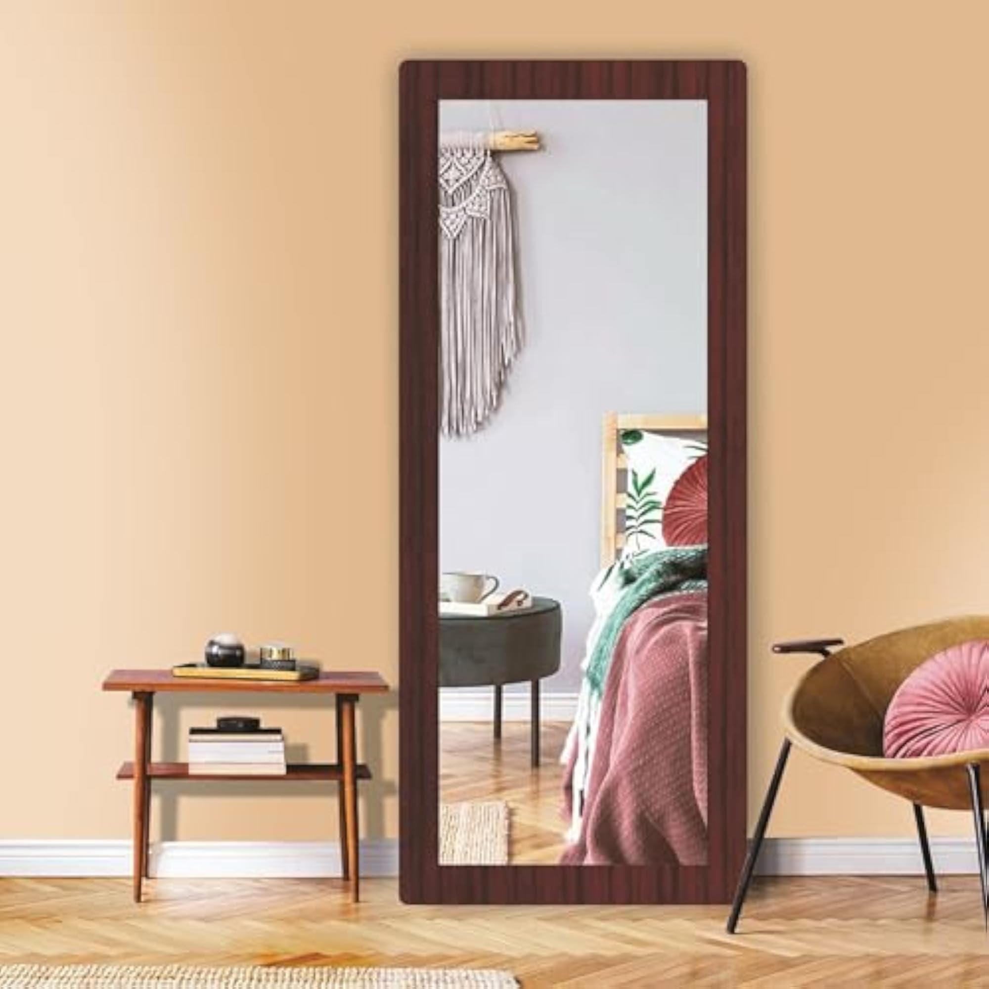 Long Fiber Rectangular Wall Hanging Mirror for Home Decor