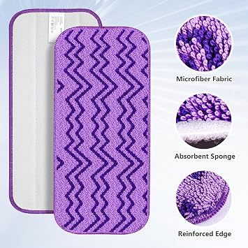 Swiffer Islak Jet Paspaslarıyla Uyumlu 12 Yeniden Kullanılabilir Paspas Pedleri, Mikrofiber Islak Jet Pedleri Yedekler Swiffer WetJet için Yıkanabilir Kuru Islak Paspas Bezleri 12 inç Paspas Çok