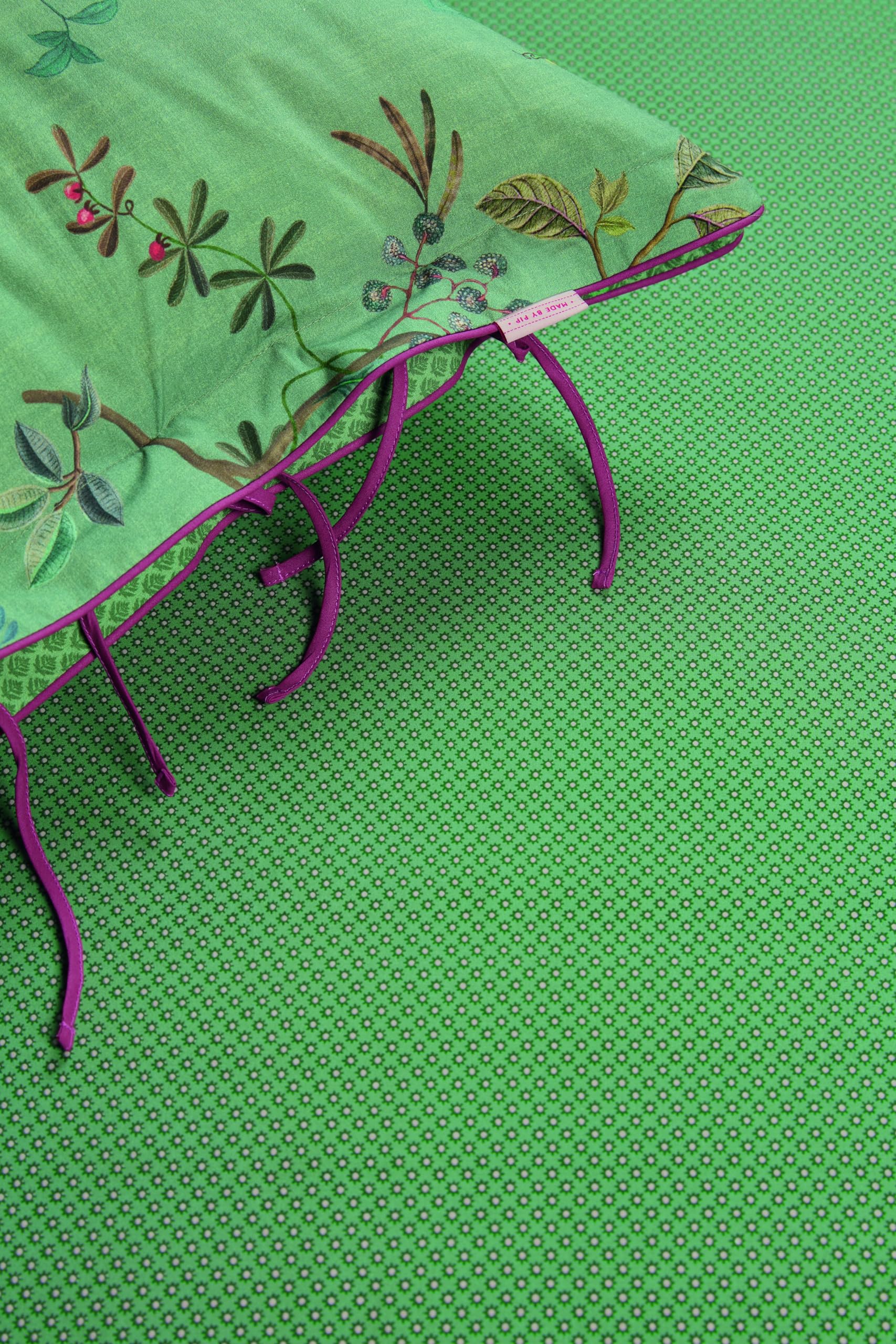 Pip Studio Baumwolle - Spannbettlaken - 180 x 200 cm Pocket Depth 35 cm - mittelgrün