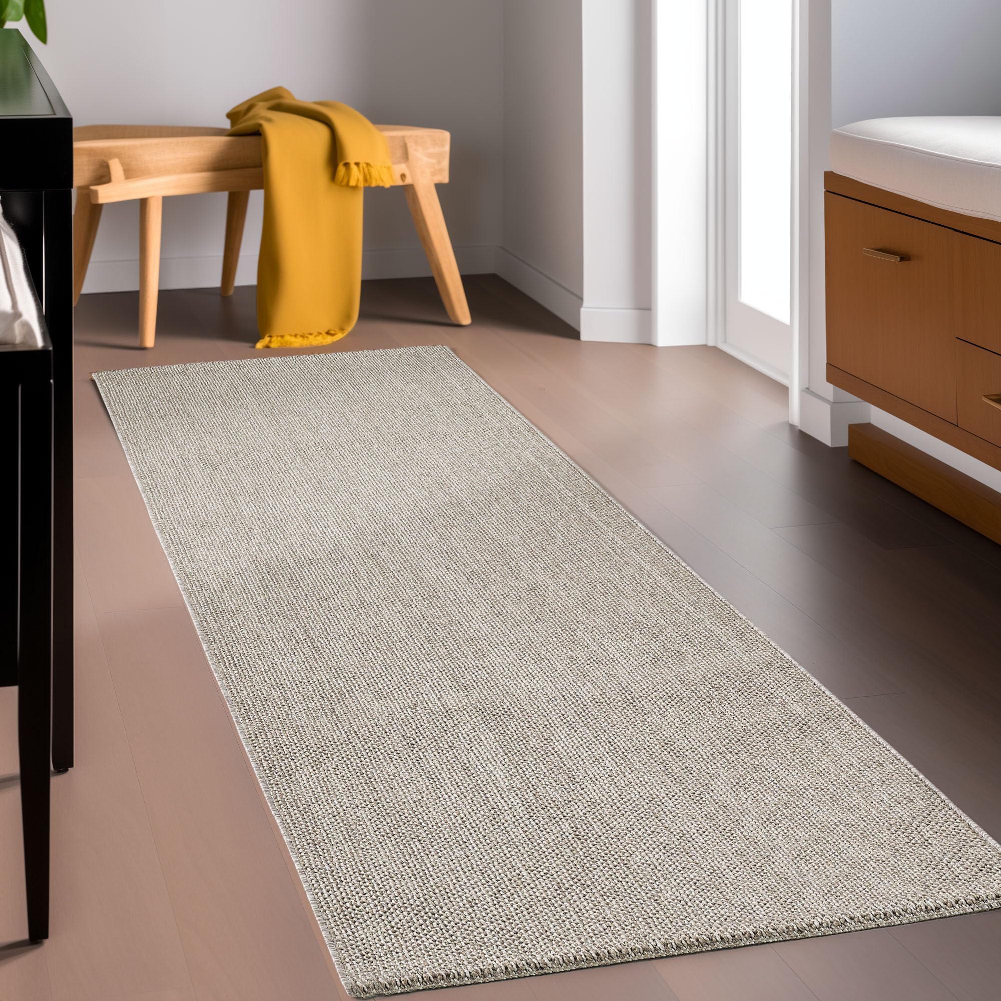 Homebyhome Moderner Wohnzimmer-Teppich Robuster, Einfarbiger Schlingenteppich mit Melierter Struktur Dekorativer Cut-Loop Teppich für EIN Stilvolles Ambiente