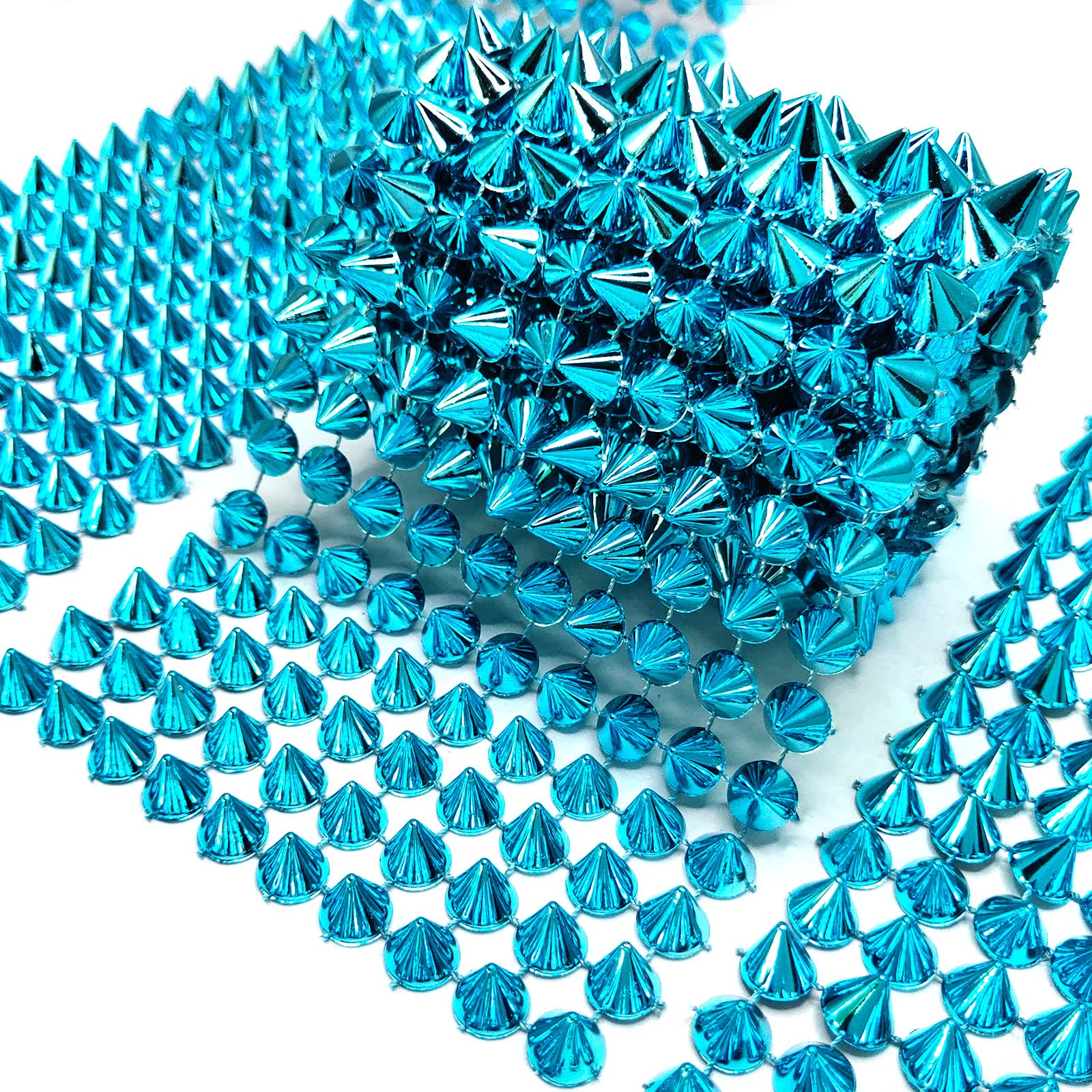 Yhsheen 0,4 m à coudre sur pointes coniques à dos plat en plastique pour décoration de fête de mariage, costume, artisanat, 10 rangées (0,4 m, noir