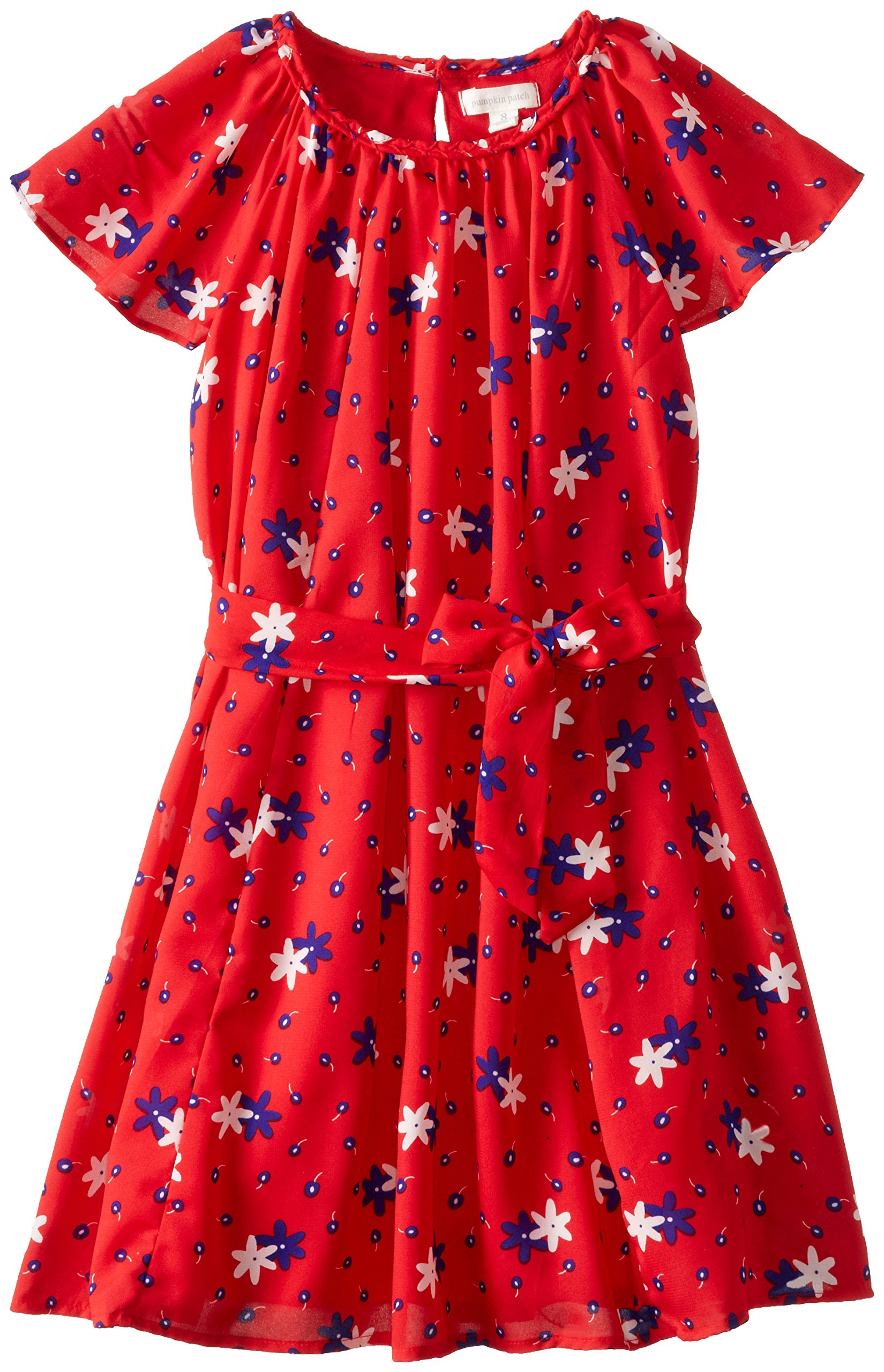 Pumpkin Patch Big Girls' Plaited Neck Chiffon Dress