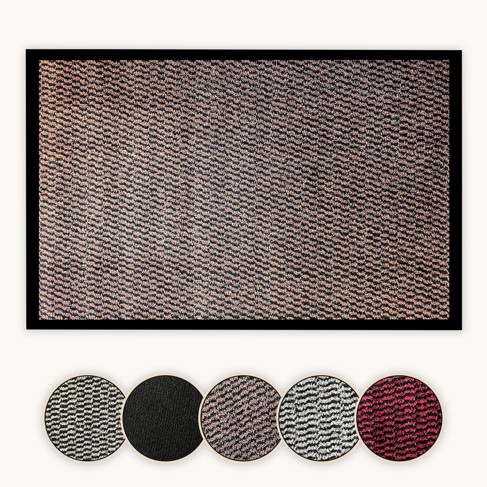 Bear & Panda - Dirt Trapper Door Mat - Indoor/Outdoor non-slip Washable Barrier Door Mat, Heavy Duty Entrance Rug Shoes Scraper, Super Absorbent Front Doormat Carpet (Dark Brown, 80 x 120 cm) โ image 1