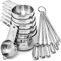 Vista 6 de Hudson Essentials Juego de tazas y cucharas medidoras de acero inoxidable (1 pieza, 2 tazas)