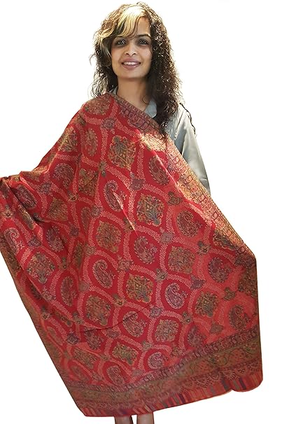 Buy Mehrunnisa Women S Jamawar Kani Wool Shawl Gar2144 Red Large At In Buy Mehrunnisa Women S Jamawar Kani Wool Shawl Gar2144 Red Large At In