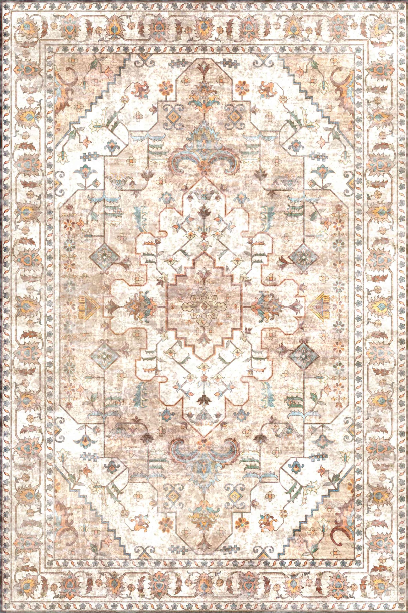 SERISSA Boho Rug, 2 * 3 Yellow Soft Rugs Washable Area Rugs for Children Room