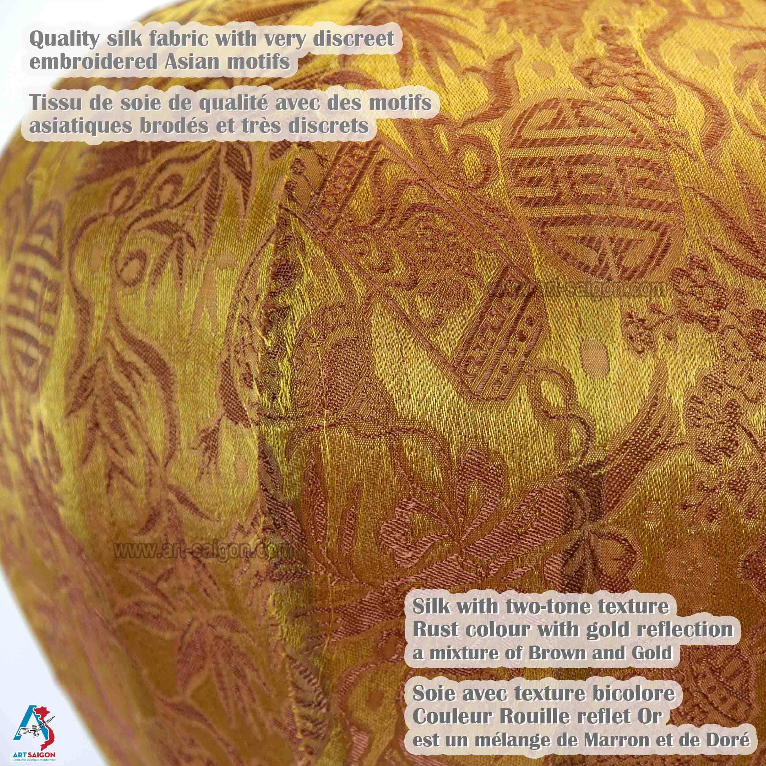 Laterne Aus Vietnamesischer Seide – Traditioneller Lampion Aus Hoi An, 33 Cm Ø | Handgefertigt, Bambus & Holz Rahmen