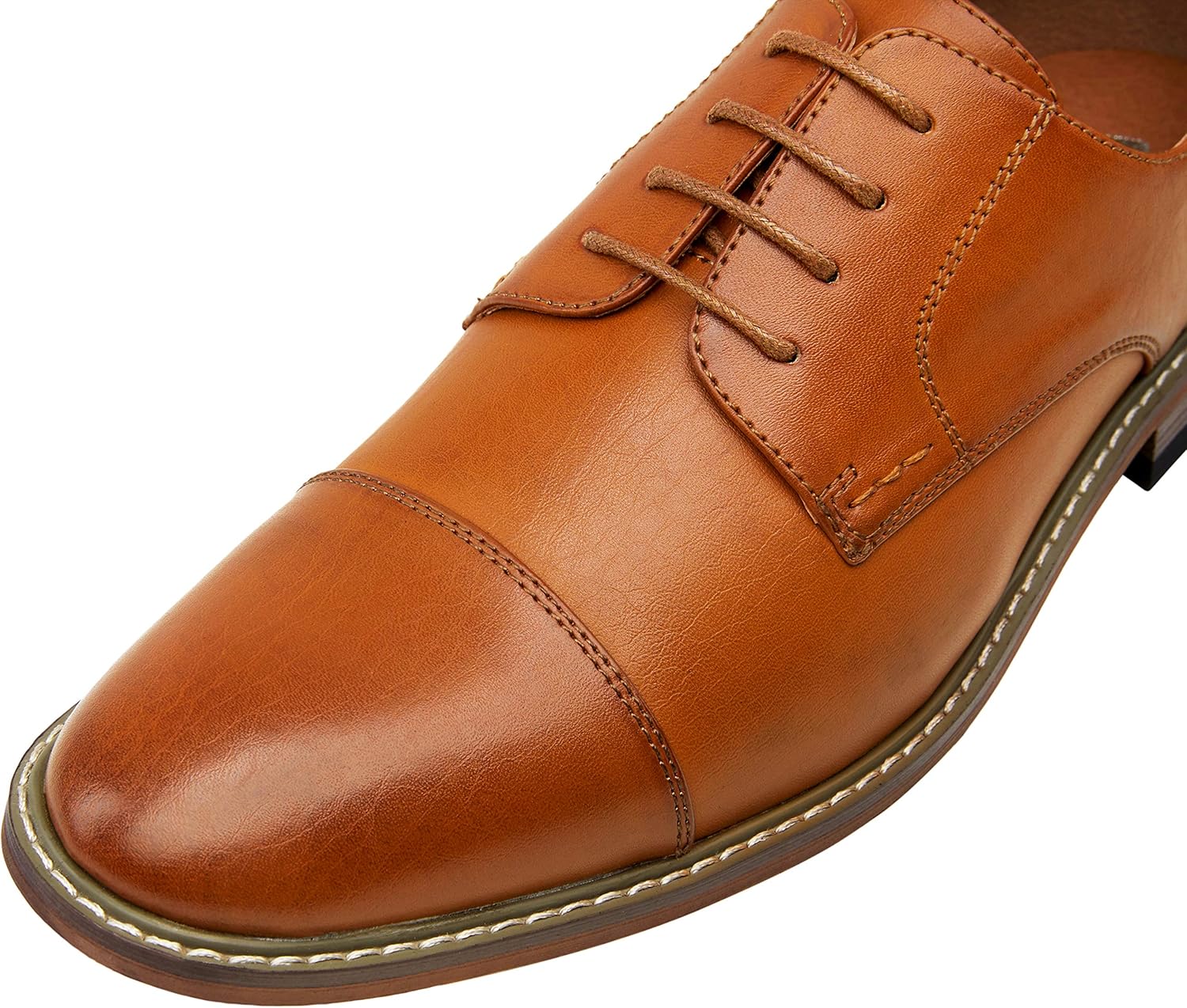 Vostey Men's Dress Shoes Classic Formal Business Cap Toe Wingtip Oxfords Lace Up Derby Shoes - Image 4