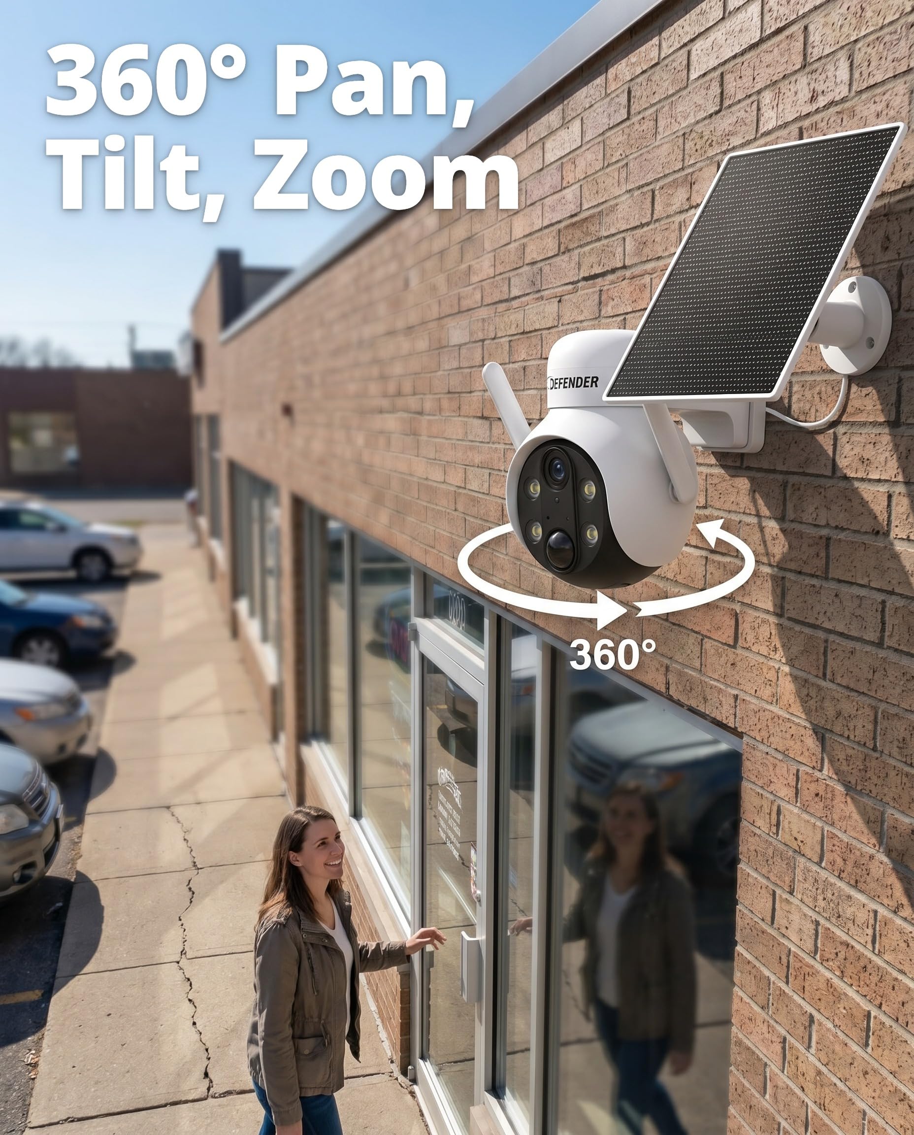 Amazon.com: Defender AI 4K Solar Powered Everwatch PTZ, 360° PTZ
