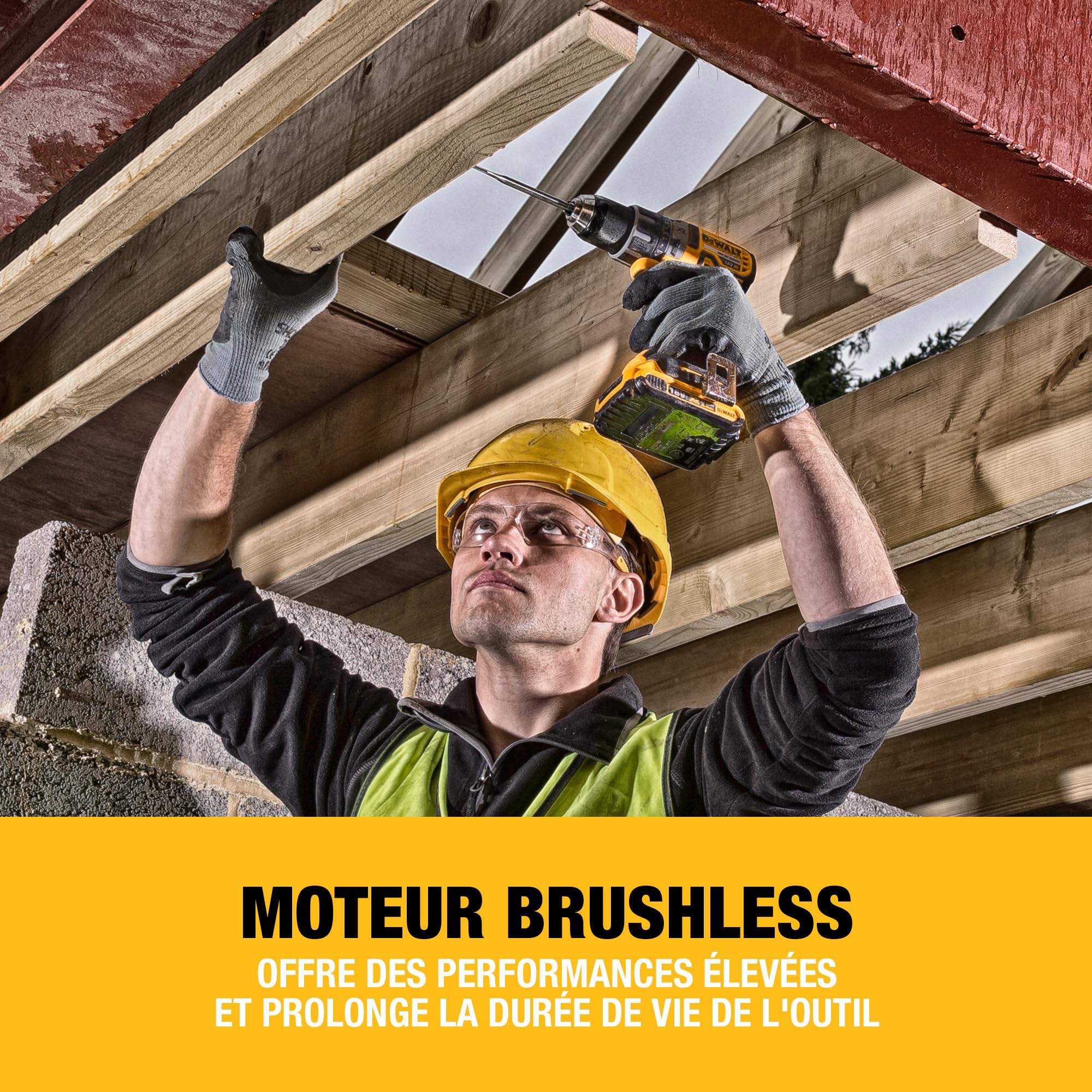 DEWALT - Perceuse-Visseuse compact sans fil XR 18V brushless, avec malette TSTAK (sans batterie), DCD791NT-XJ