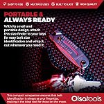 Olsa Tools Bolt Size Finder Keychain - Precision with Accurate Metric (8-25mm) and SAE (5/16 to 1") Measurements - Bolt Gauge - Dual-Sided - Portable Design - Gifts For Mechanics - Part: 1753