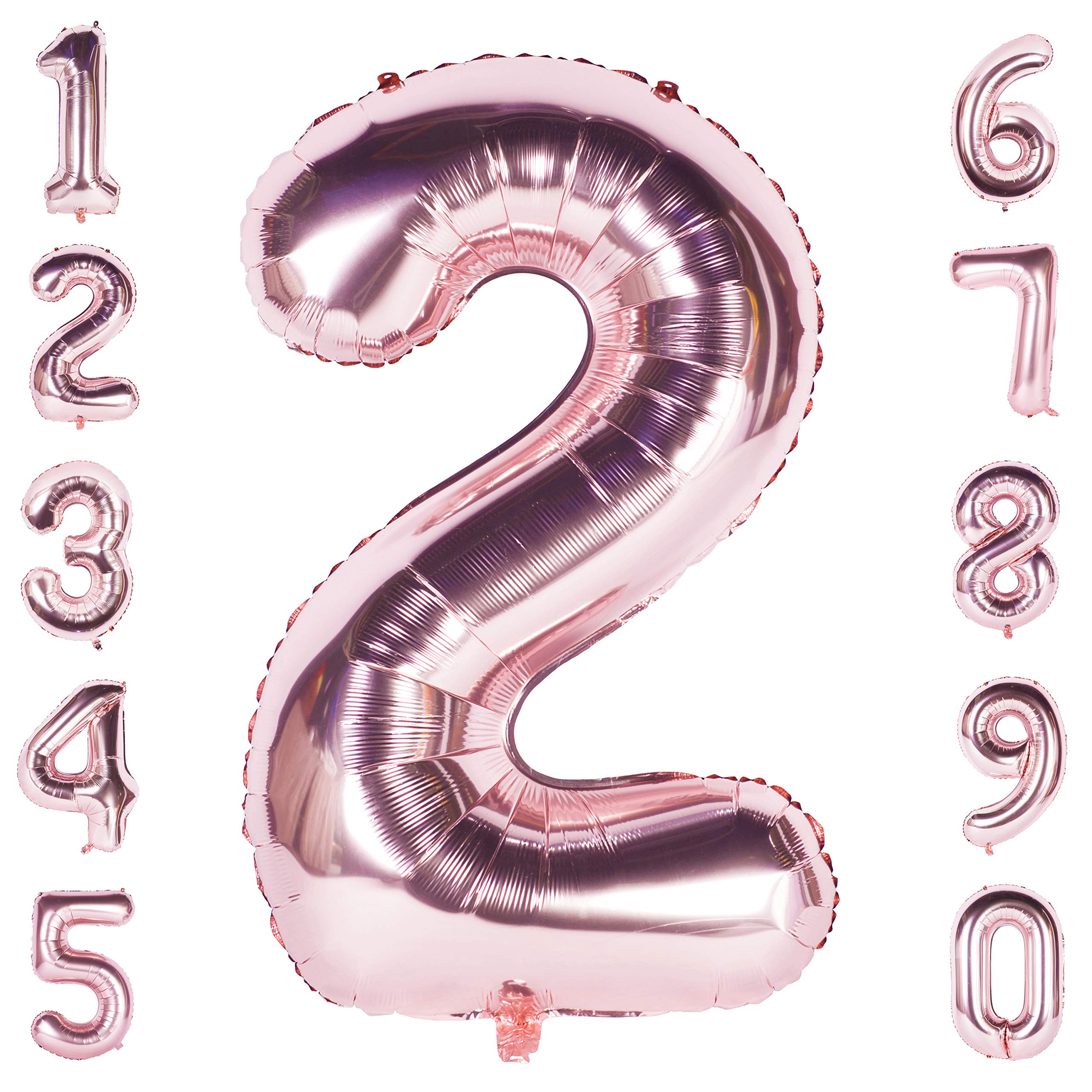 Red 0 balloon 40 Inch Giant Helium Foil Number 0 to 9 Red Balloon Birthday Wedding Party Digital Decorations (Number 0) — view 300