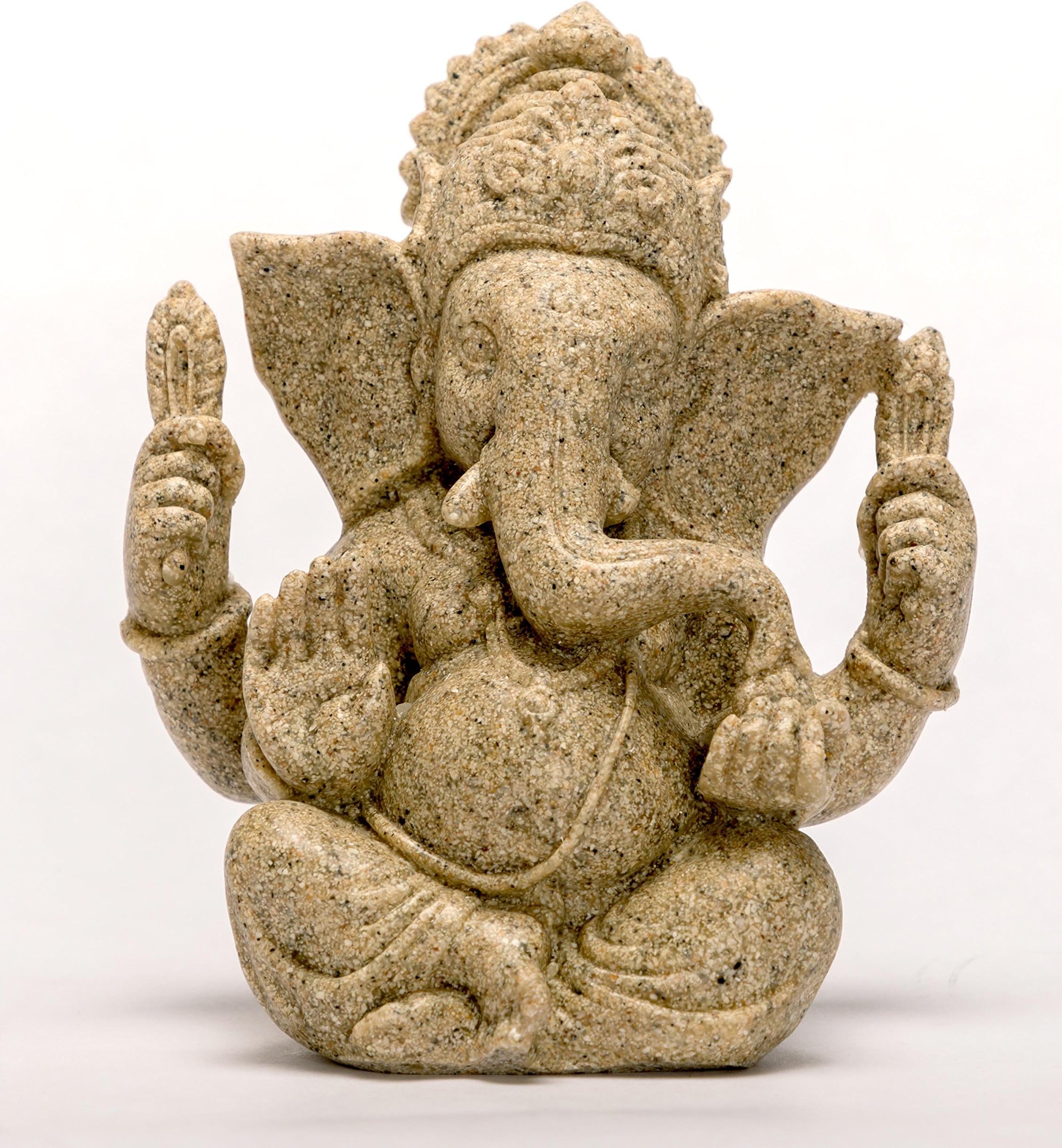 Homesoul Sandstone Ganesh Statue for Car Dash Board and Home Decoration , Medium, Multicolour