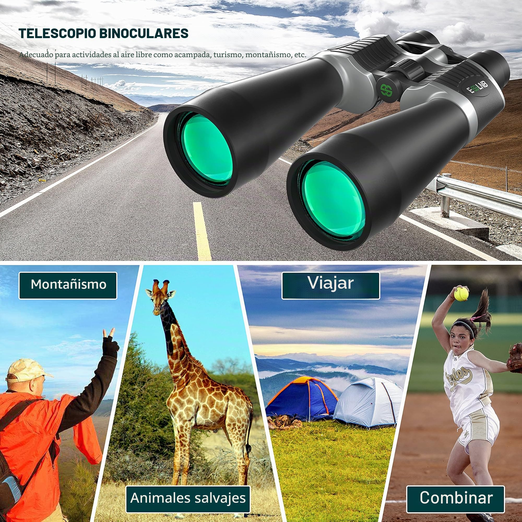 ESSLNB Prismatico Astronomico 13-39X70 Binoculares de Largo Alcance con Adaptador de Teléfono Adaptador de Trípode y Bolso para Terrestre Visita Caza Turismo