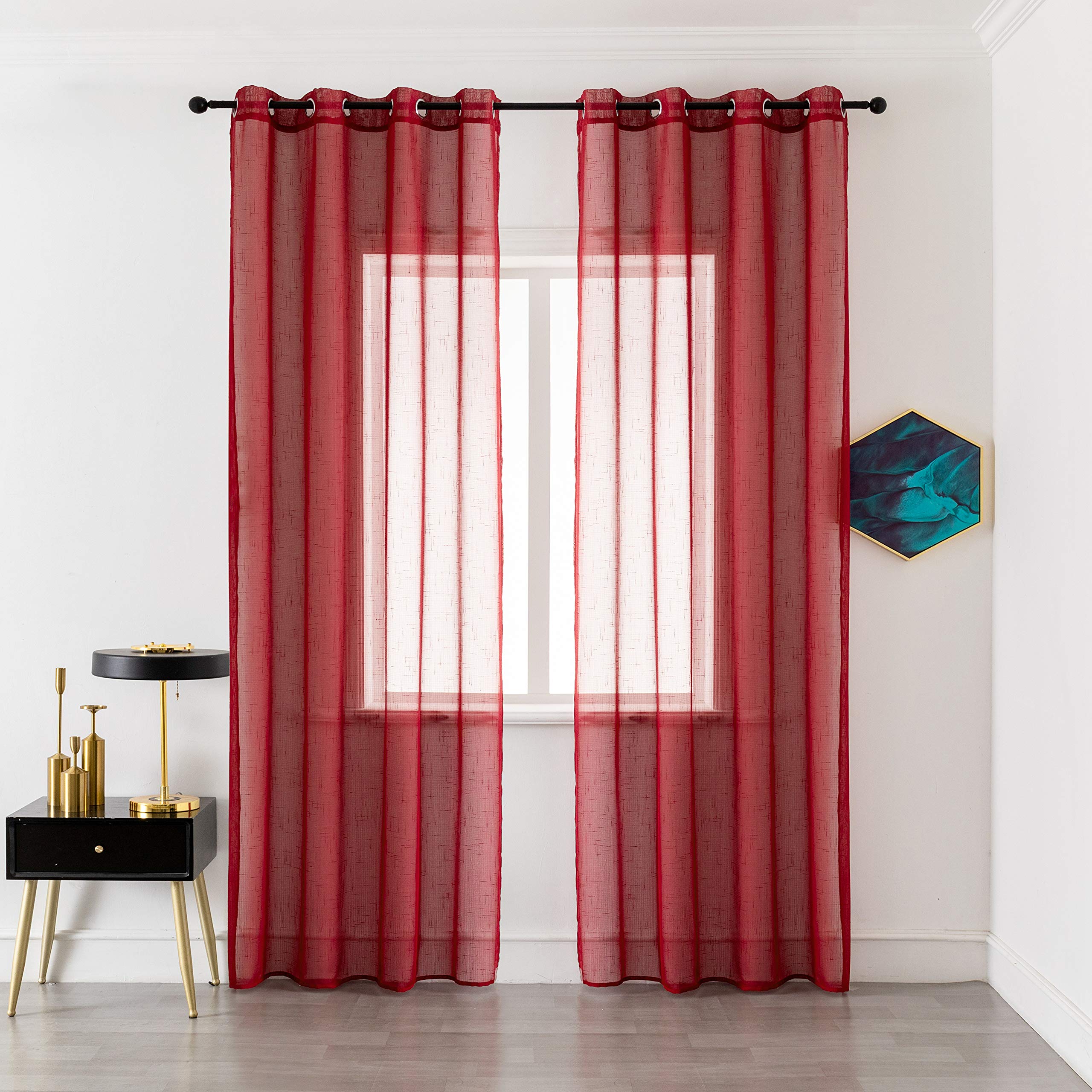 Tende Voile Trasparenti Con Stampa Girasoli 200x270 Cm - Tende Eleganti Con Tasca Per Asta Per Camera E Soggiorno - Foto 6