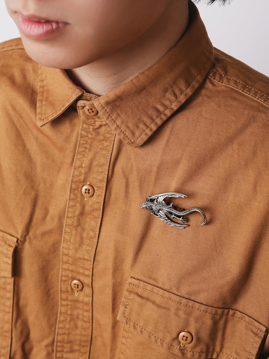 HAQUIL Vintage Gothic Antique Medieval Dragon Pin Brooch, Dragon Jewelry Accessory Gift for Men - Image 6