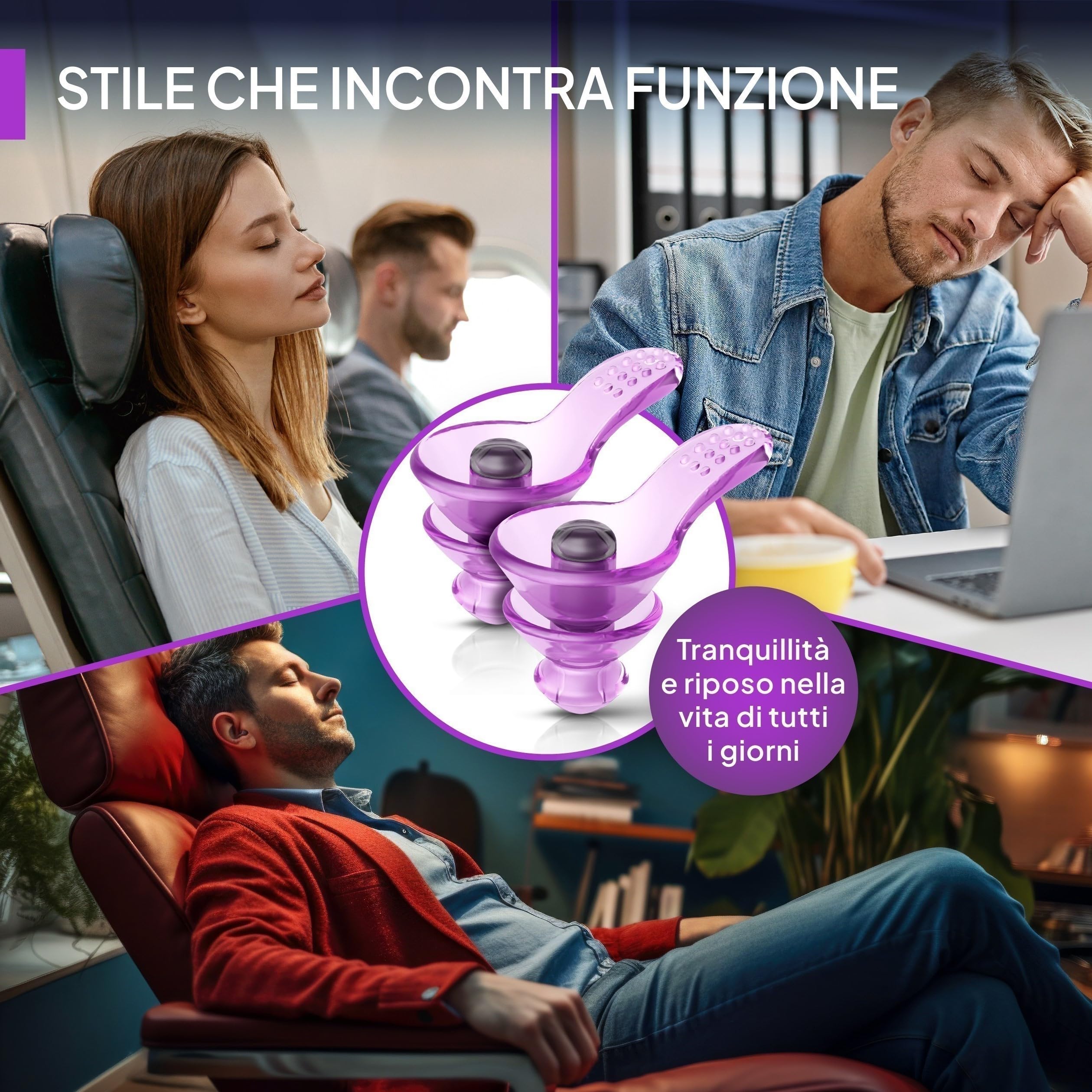 Senner ® DreamPro - Tappi orecchie per sonno tranquillo - Protezione udito in ambienti rumorosi, per chi dorme di fianco - Anti Russamento - Ipoallergenici, 2 misure, Contenitore alluminio