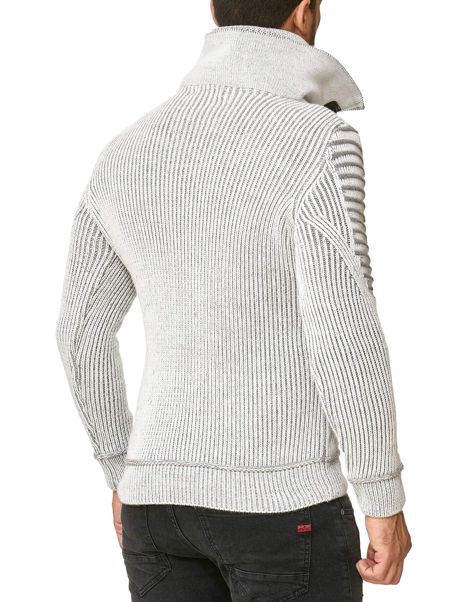 RED BRIDGE Maglione Invernale da Uomo Pullover Lavorato a Maglia Felpa con Collo Alto e Cerniera