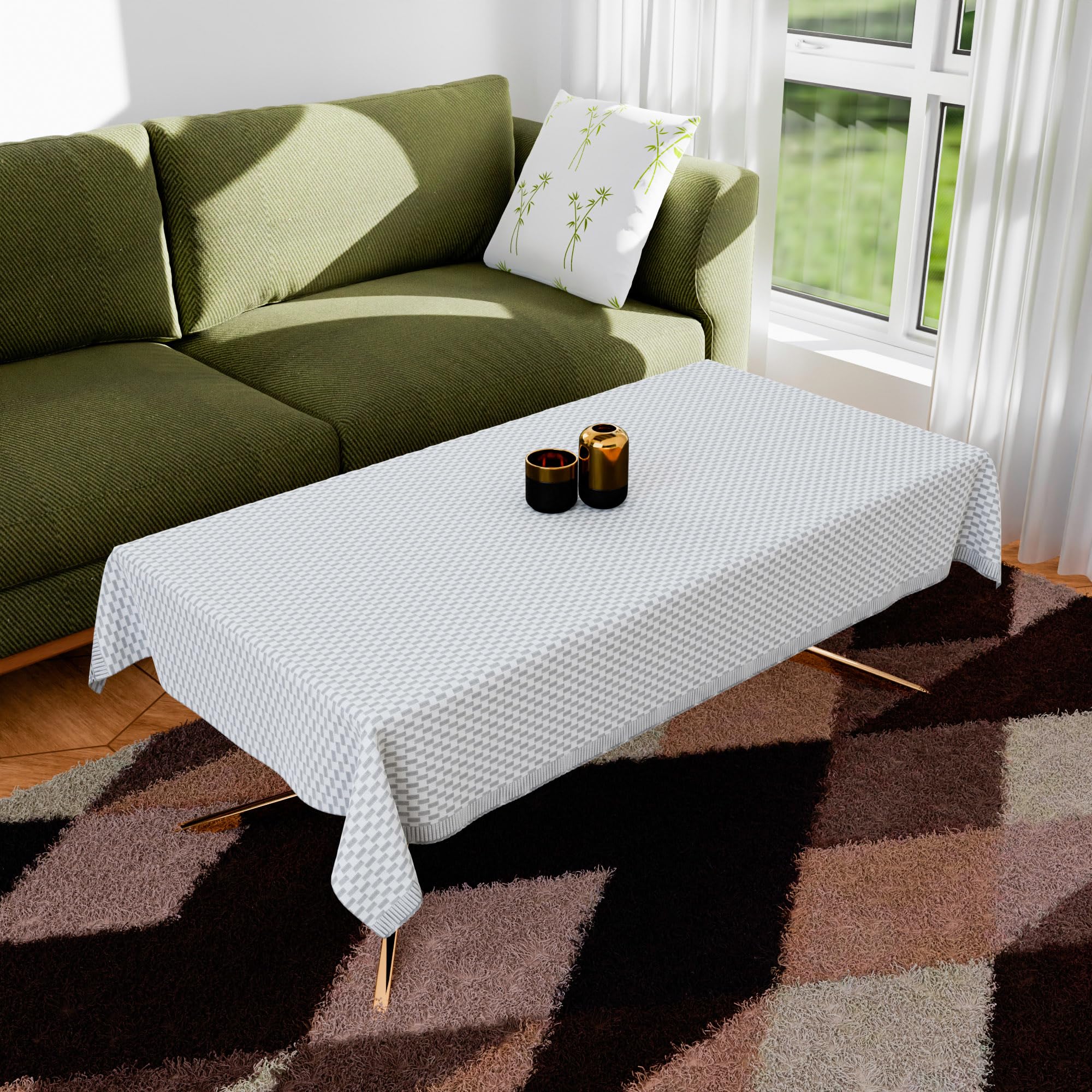 Kuber Industries Table Cover | Polyvinyl Dining Table Cloth Cover | Center Table Cover | Table Cover for Kitchen Table | Lining Table Cover for Hall Décor | 36x54 Inch | Silver (B0CLGN3X81) Amazon Price History, Amazon Price Tracker