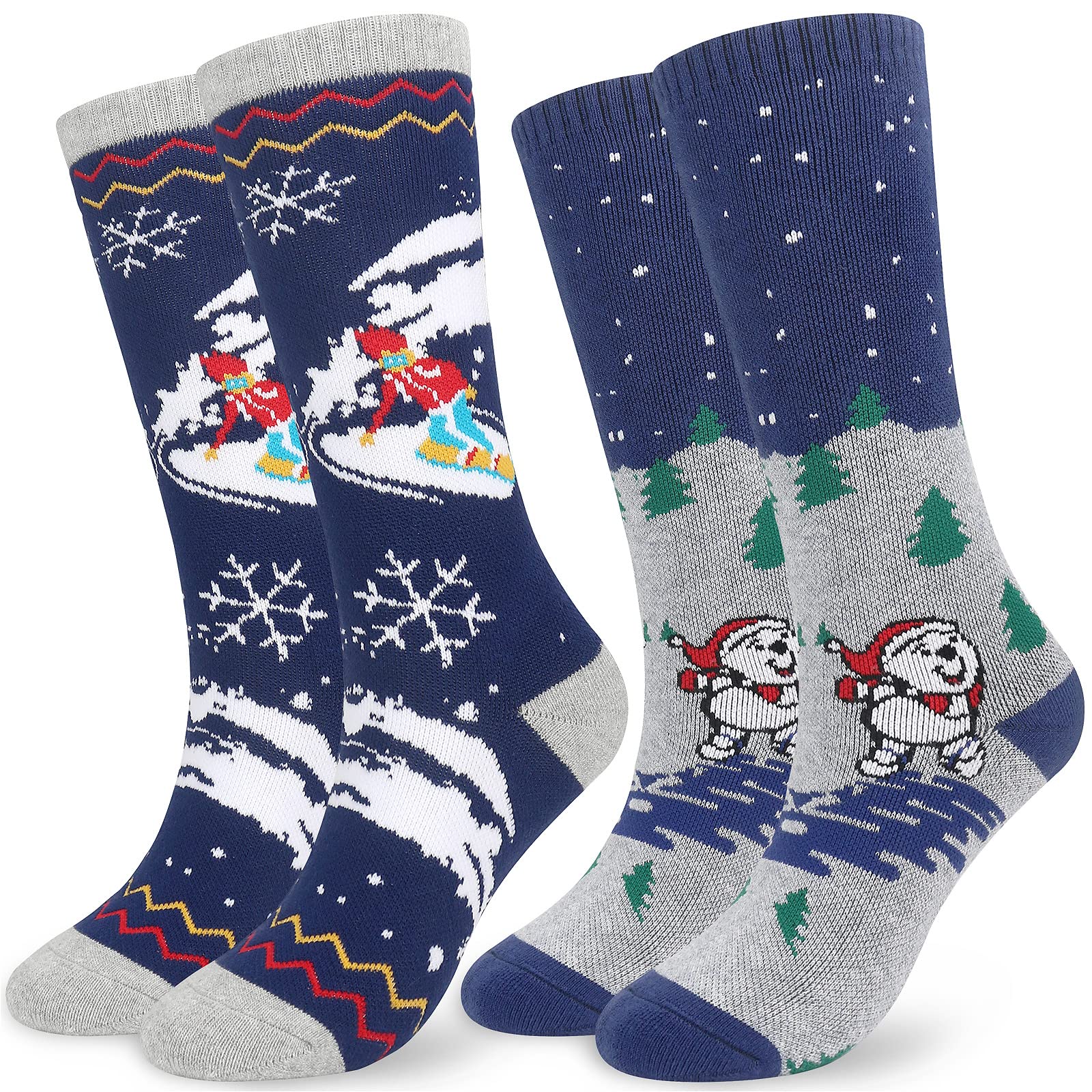 Dropship Adult Thermal Ski Socks Winter 2 Pack Skiing Snowboarding Hiking Warm Socks