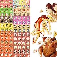 Vista 5 de Calcomanías de rascar y oler, 1152 piezas de frutas y alimentos, pegatinas con olor, 24 aromas diferentes, 48 hojas, 144 diseños, pegatinas