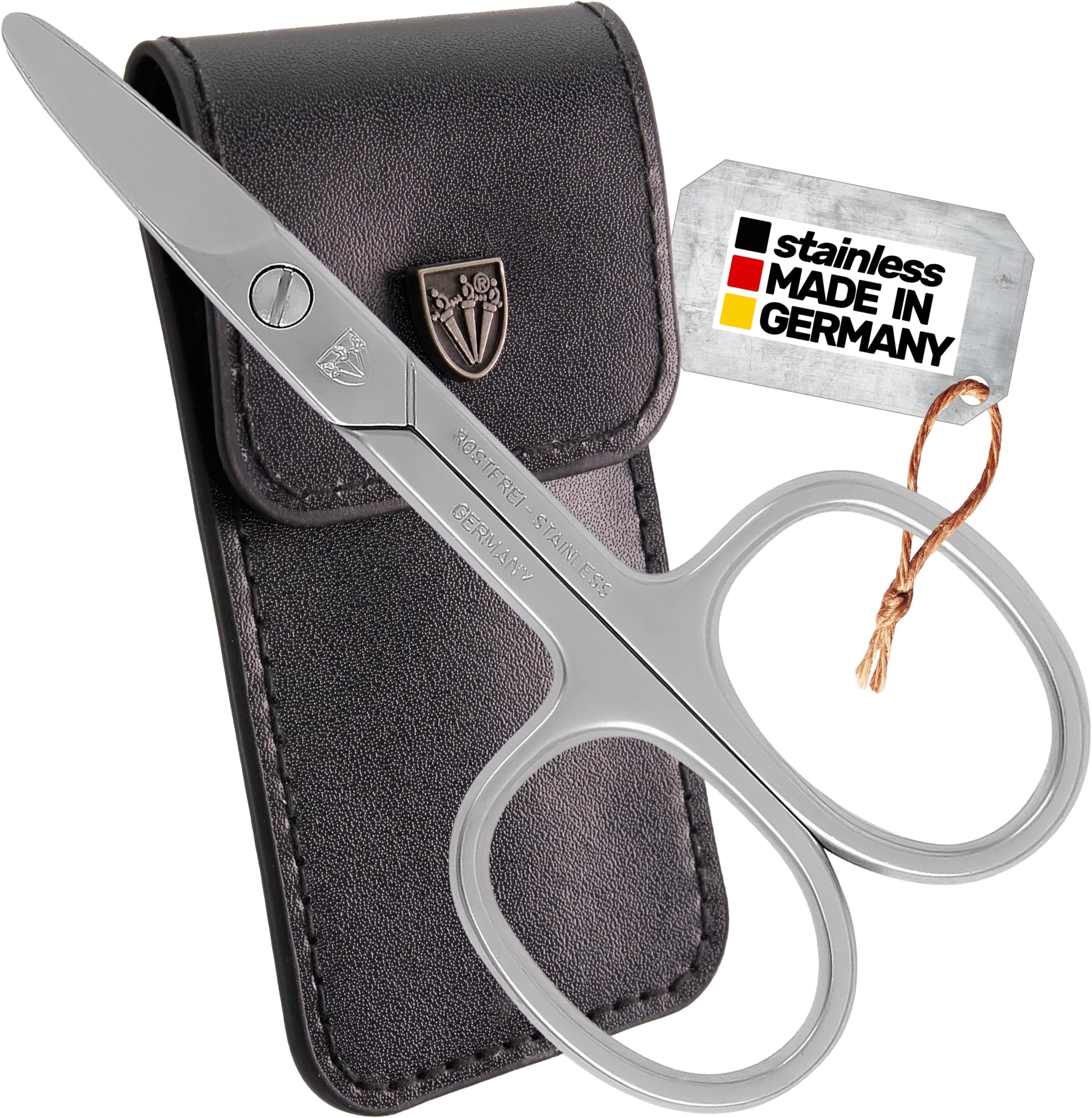 3 Swords Germany - Brand Quality Stainless Steel INOX Curved Nail Scissors with Round Tips for Diabetics or Kids - Made in Solingen Germany 623
