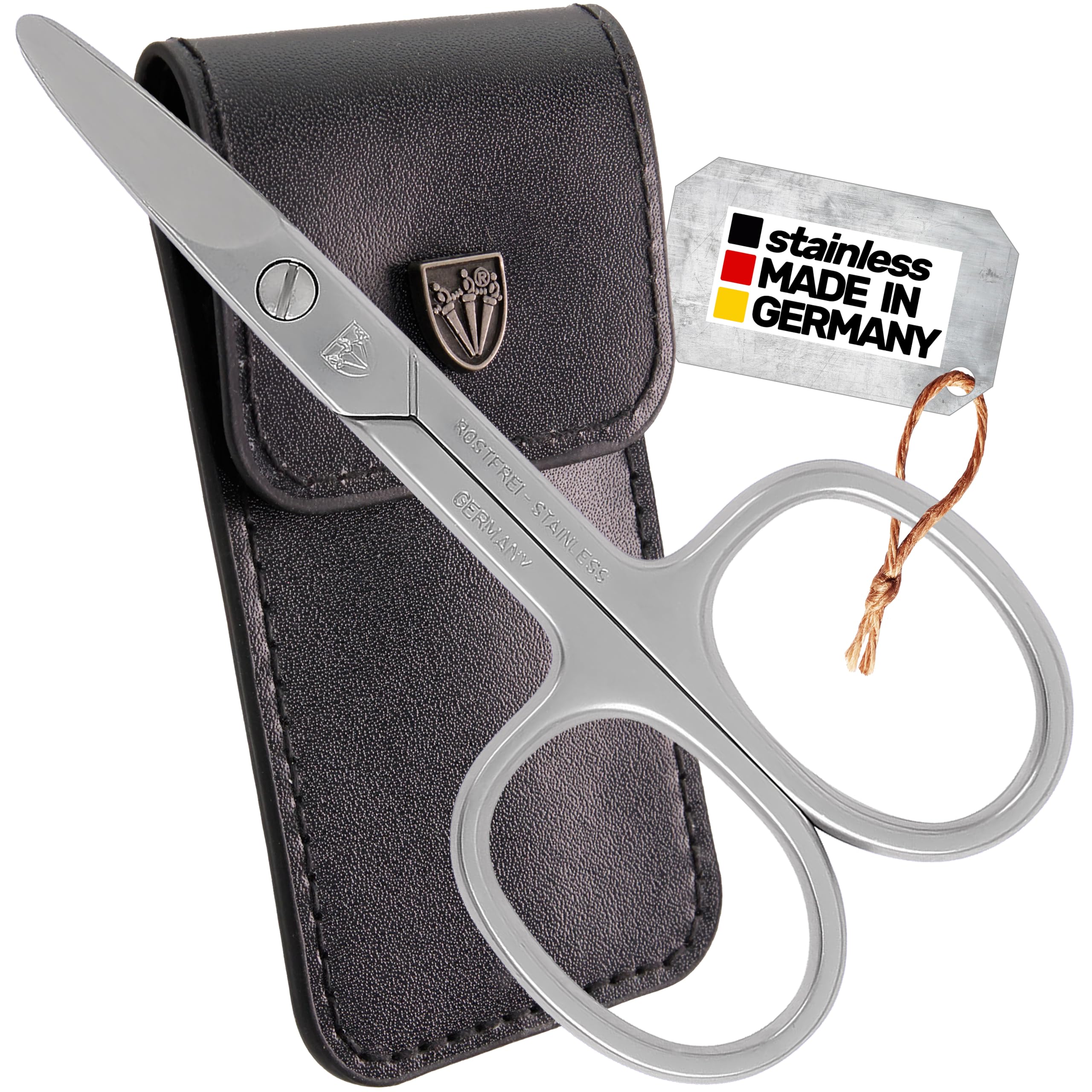 3 Swords Germany (NAIL SCISSORS - ROUND TIPS) - - brand quality STAINLESS STEEL INOX CURVED NAIL SCISSORS with round tips for DIABETICS - manicure pedicure nail care by Made in Solingen G...