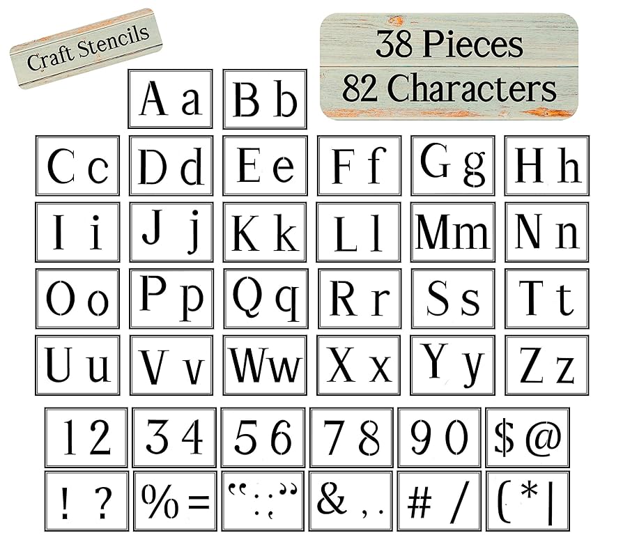 Amazon.co.jp: 大型アルファベットステンシル 木製 小文字/数字