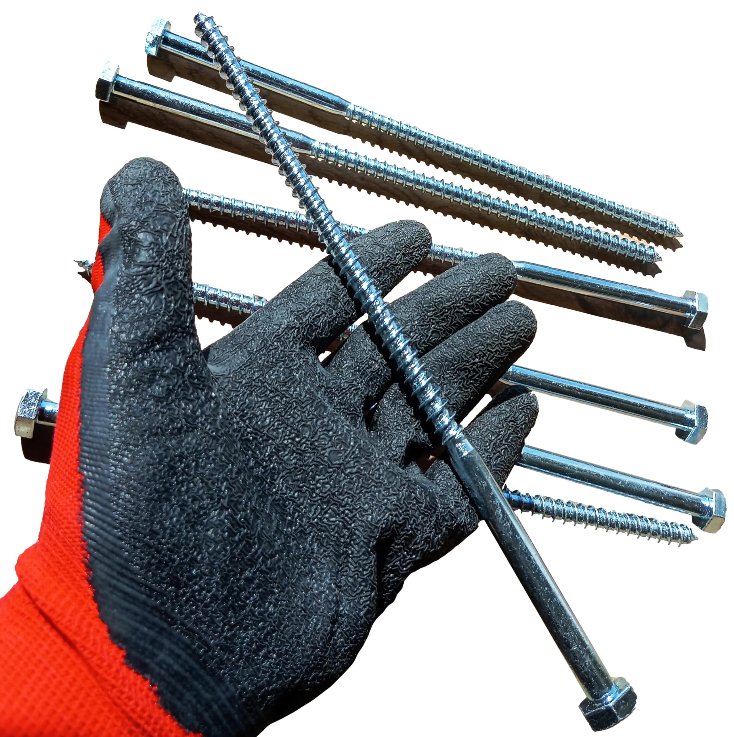 HAFD Pack of 40 Heavy-Duty Sleeper Screws 10 x 260mm (10in) Zinc-Plated Pack of Hex Head Lag Bolts for Wood to Concrete Fixings, for Coach Screw Outdoor Use in Decking, Fencing — image 1