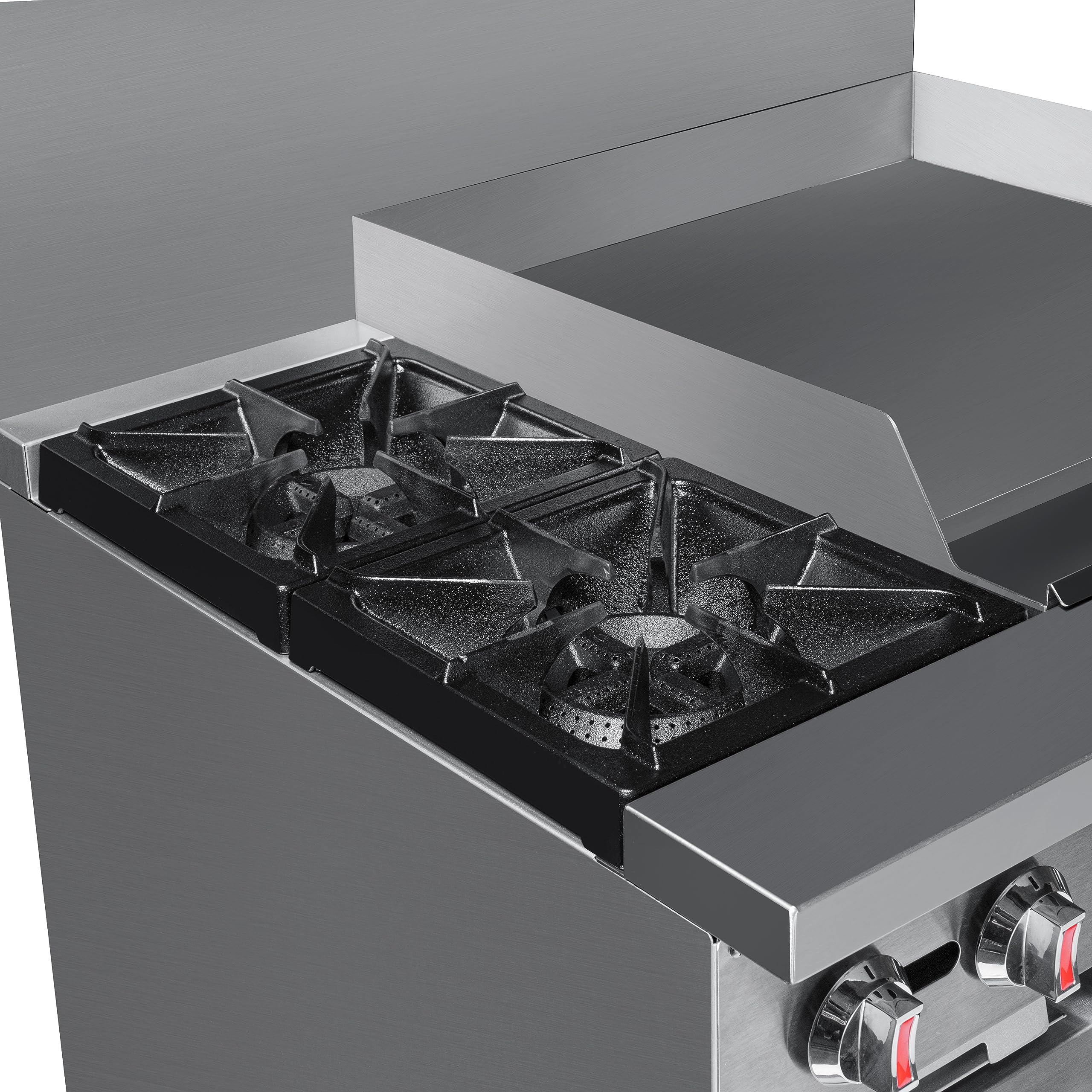 KoolMore KM-CRG36-NG 36 in. 2 Burner Commercial Natural Gas Range with 24 in. Griddle